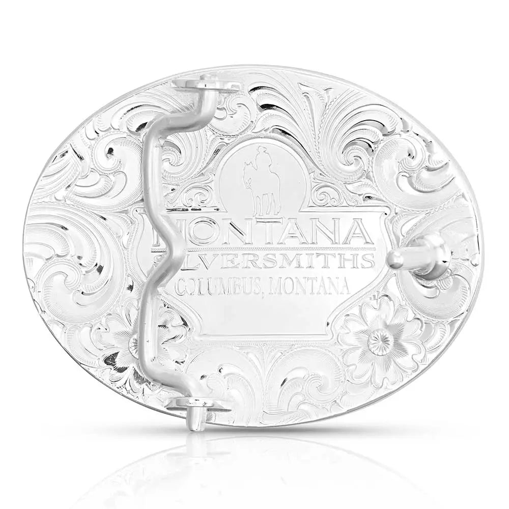 Christian Cowboy Engraved Two-Tone Buckle for Petite Belts - Perfect for Western Outfits & Cowboy Boots