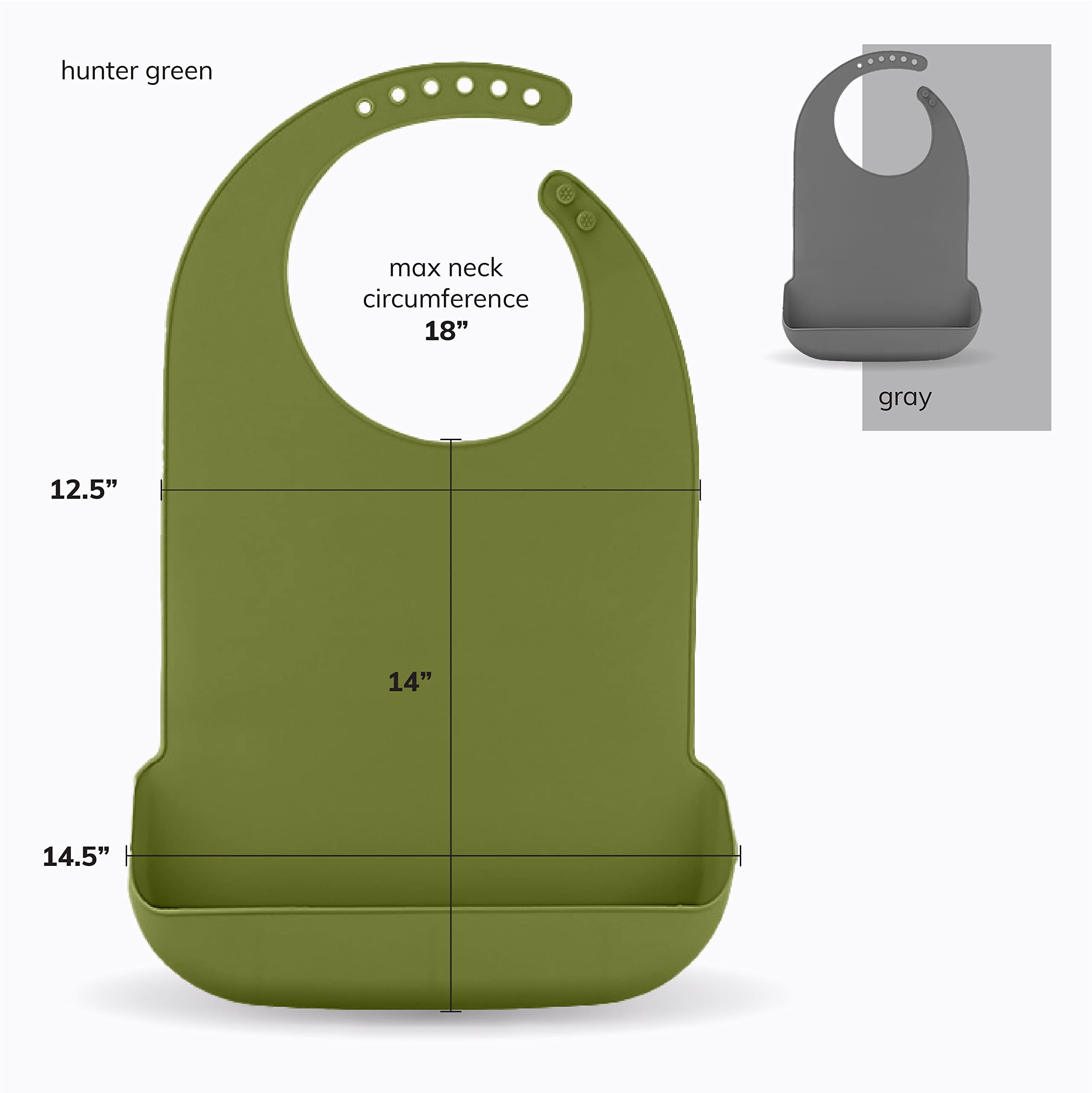BraceAbility Silicone Adult Bib for Eating - Reusable & Washable Clothing Protector, Crumb Catcher for Elderly Men & Women - Ideal for Home Care, Nursing Homes & Mealtime Assistance
