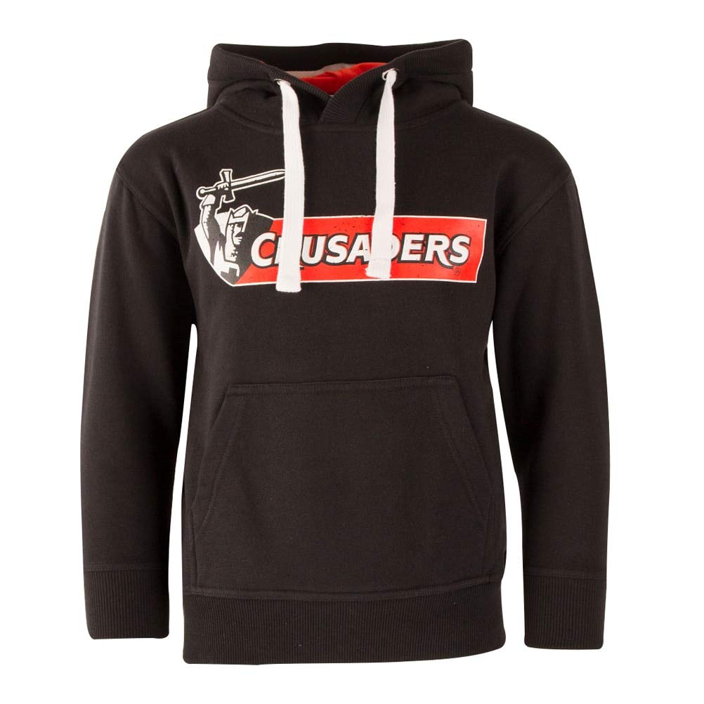 Crusaders Super Rugby Hooded Sweatshirt - Black | Men's Pullover Hoodie for Rugby Fans | Perfect for Game Day & Casual Wear