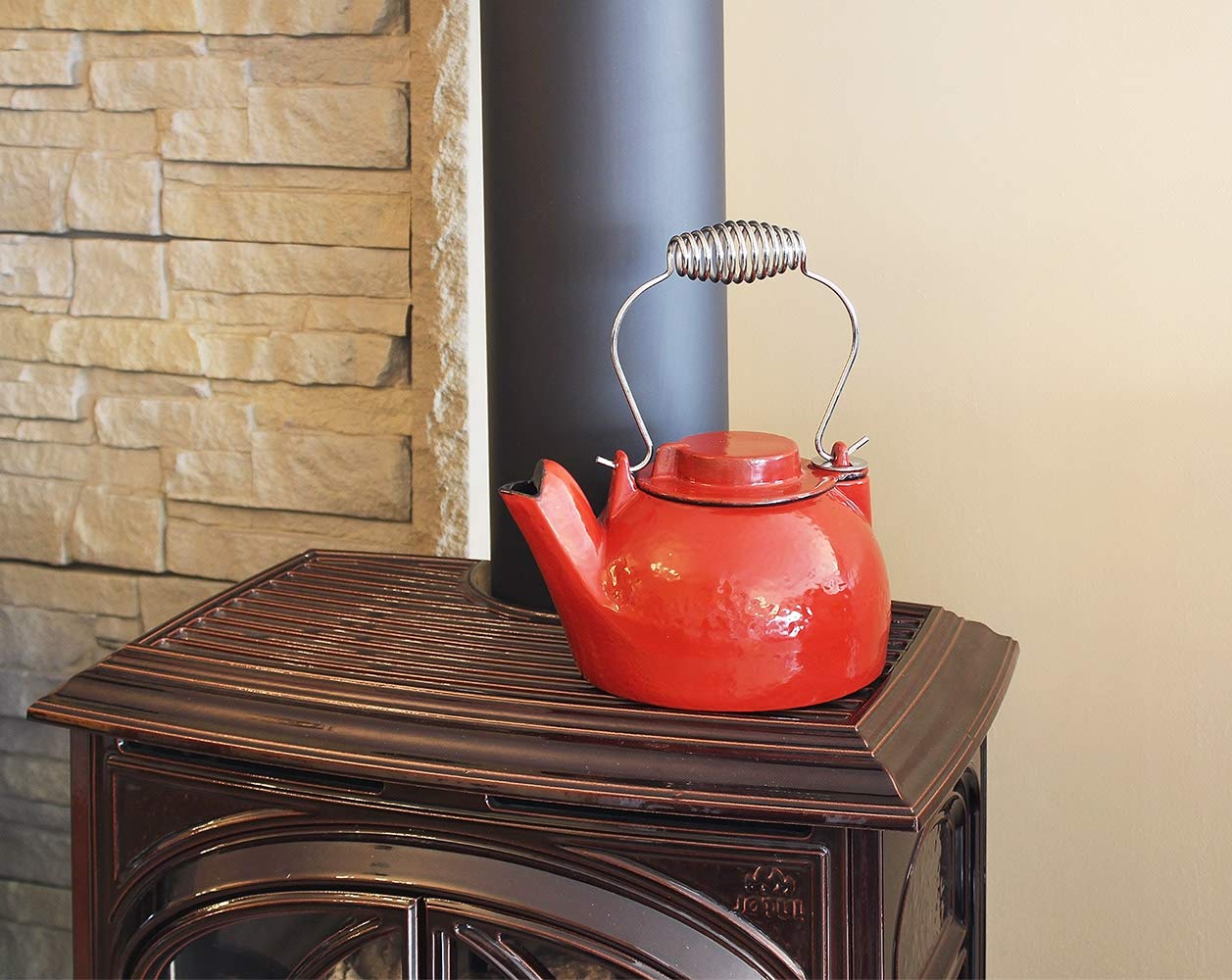 2.5 Quart Cast Iron Humidifying Woodstove Kettle - Perfect for Adding Moisture to Dry Air in Cabins, Homes & Saunas