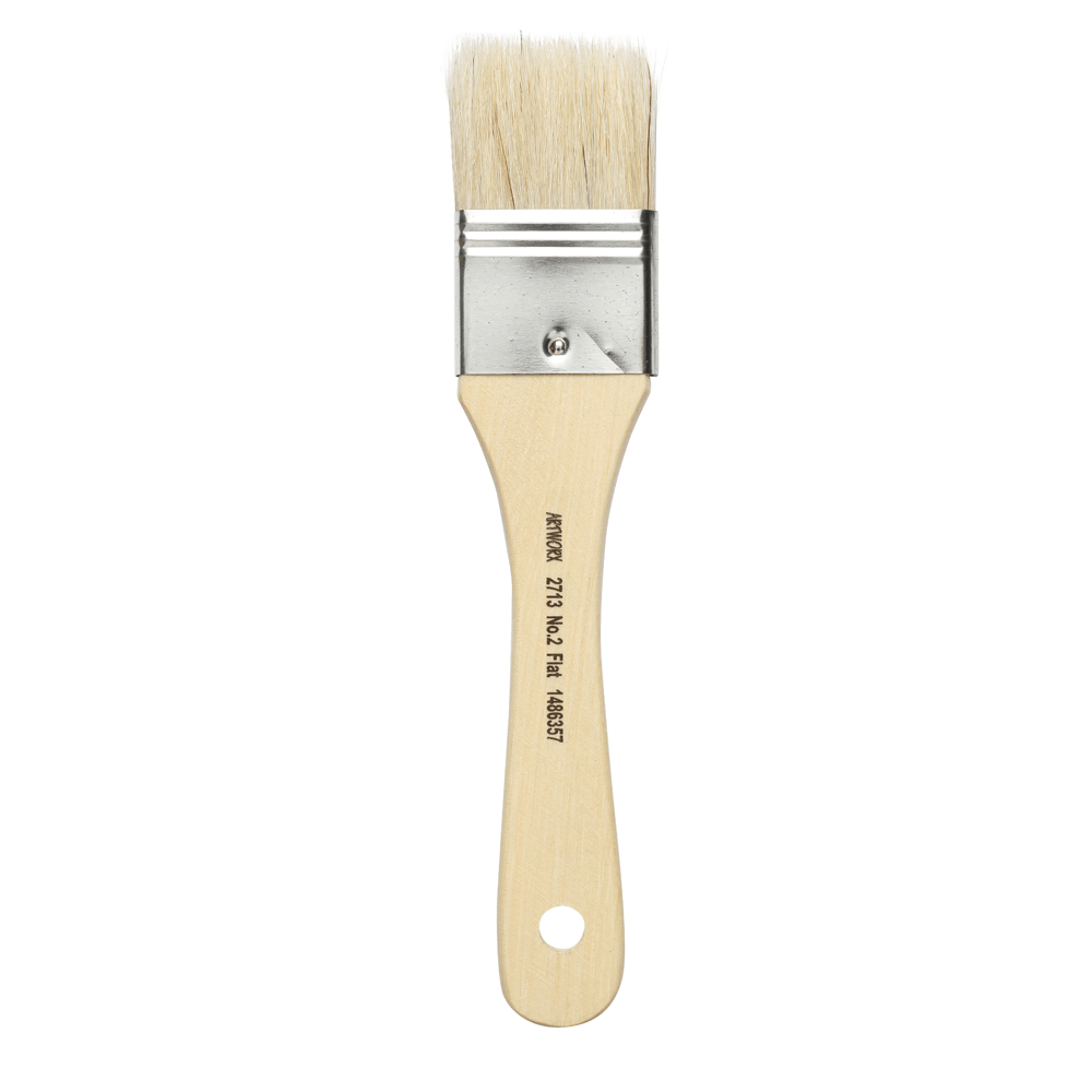 Artworx 2713 Flat Paint Brush Size 2 (40mm) - Professional Artist Brush for Acrylic, Oil, Watercolor Painting - Perfect for Canvas, Wood, and Fabric Art Projects