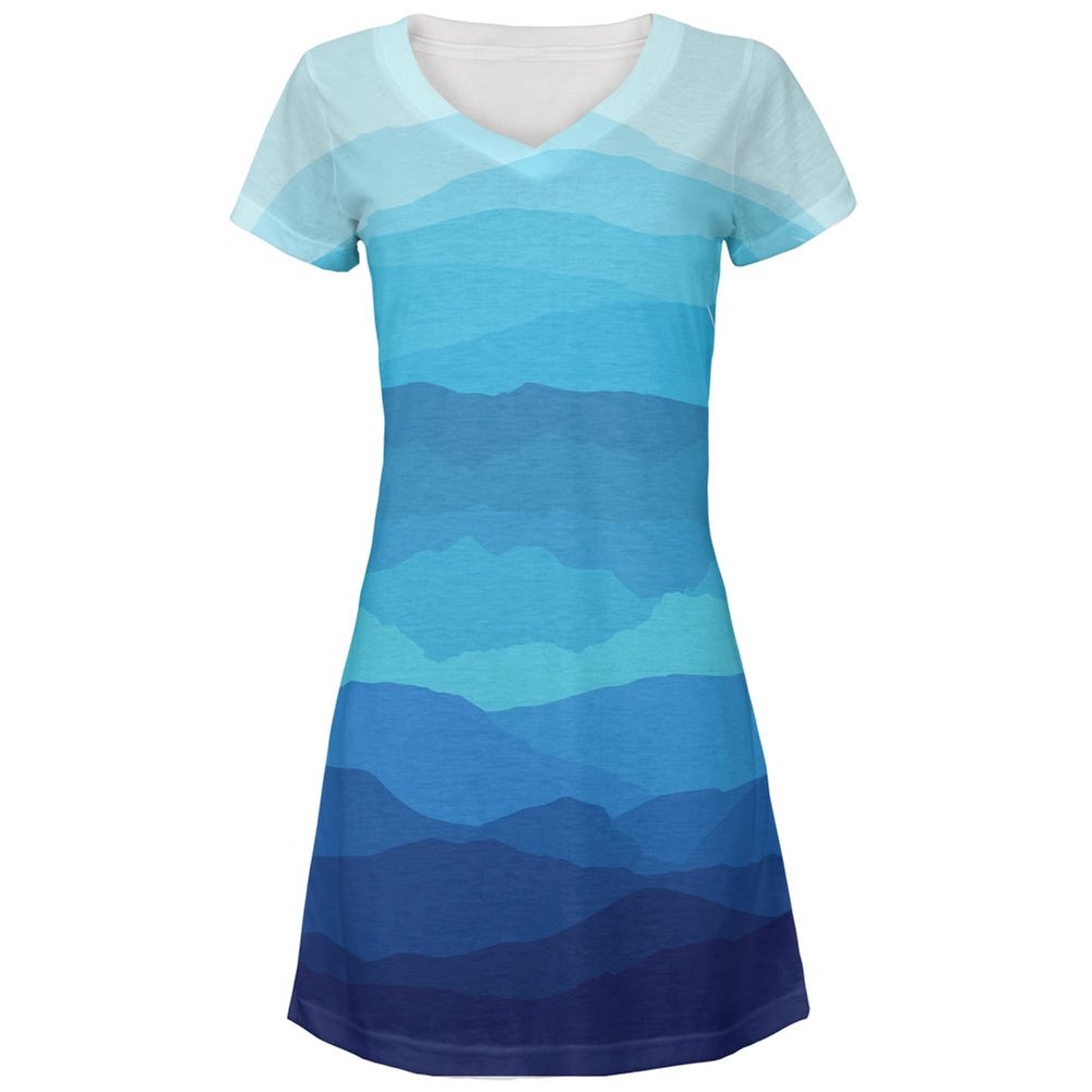 Stylish Mountain Range Vista All Over Print Juniors Cover-Up Beach Dress - Perfect for Poolside, Vacation & Summer Outfits
