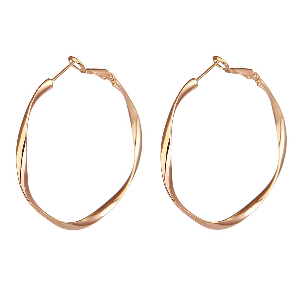 14K Gold Plated & Silver Plated Twisted Hoop Earrings for Women & Girls | Trendy Dangle Earrings for Everyday Wear, Parties & Special Occasions