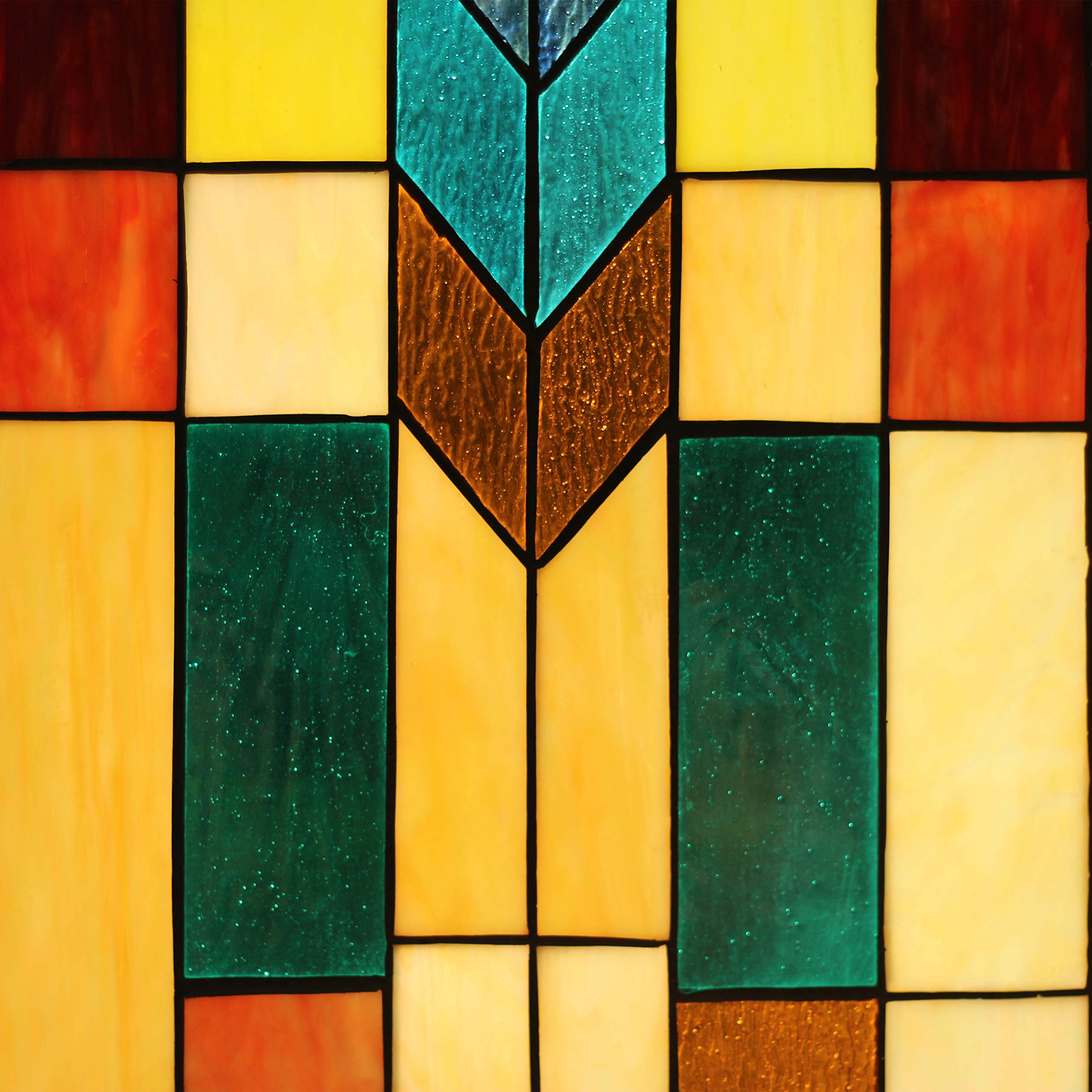 Tiffany-Style Stained Glass Mosaic Window Panel - 16x26 Inches - Handcrafted Art Glass Decor for Home, Church & Office