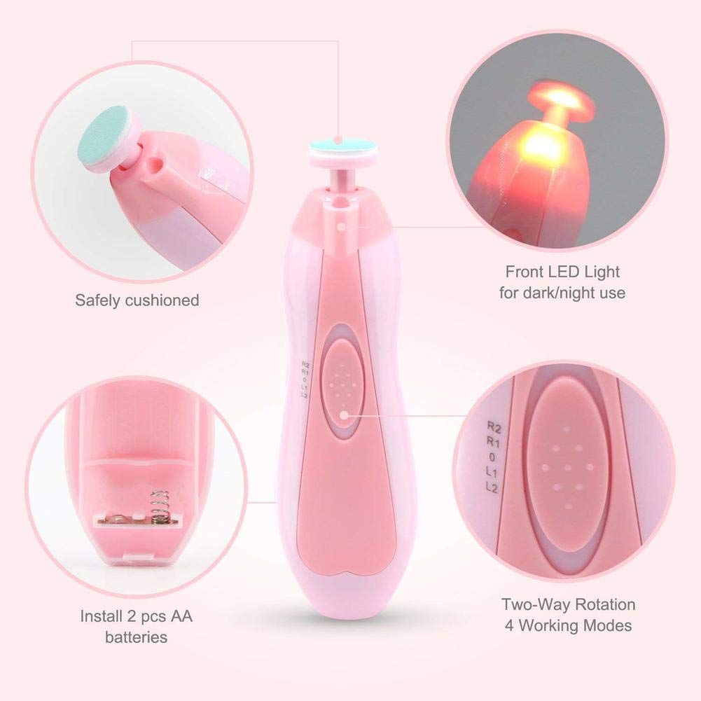 Electric Baby Nail Trimmer & Clipper Kit - Safe Nail Care for Newborns, Infants & Toddlers - Gentle Fingernail & Toenail Trimming, Filing & Polishing - Battery Operated (AA Not Included) - Perfect for Stress-Free Baby Grooming at Home or Travel