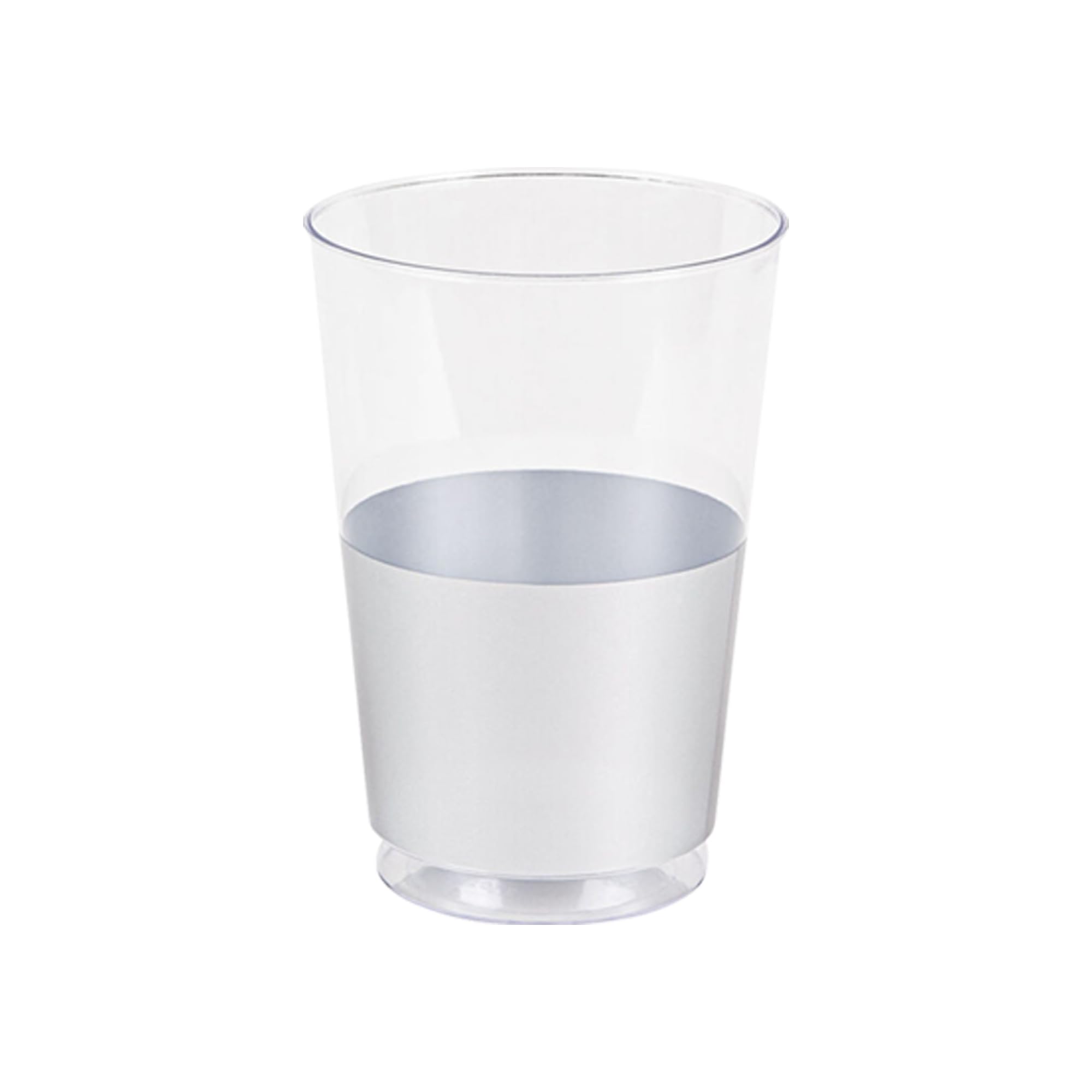 Smarty Had A Party 12 oz Clear Disposable Plastic Cups with Silver Bottom – 240 Pack Tumbler Cups for Cocktails, Iced Coffee, Party Drinks & Beverages – Perfect for Weddings, BBQs, Office Events & Home Entertaining