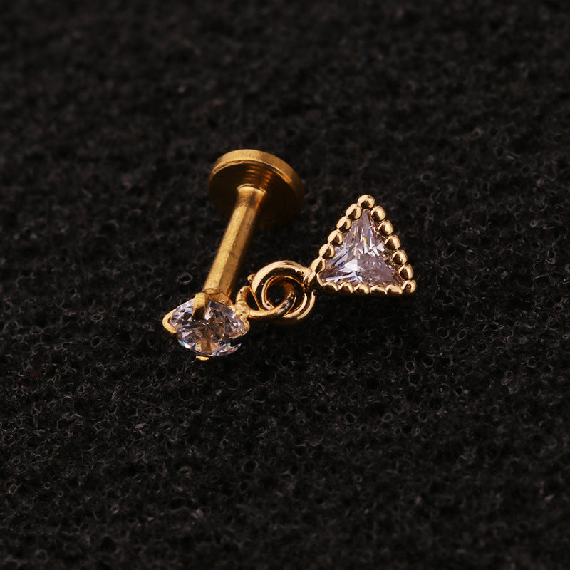 16G Cartilage Labret Back Earring, Lip Ring, Dangle Cartilage Earring - Hypoallergenic Surgical Steel Body Jewelry for Women | Perfect for Piercing, Daily Wear and Night Out