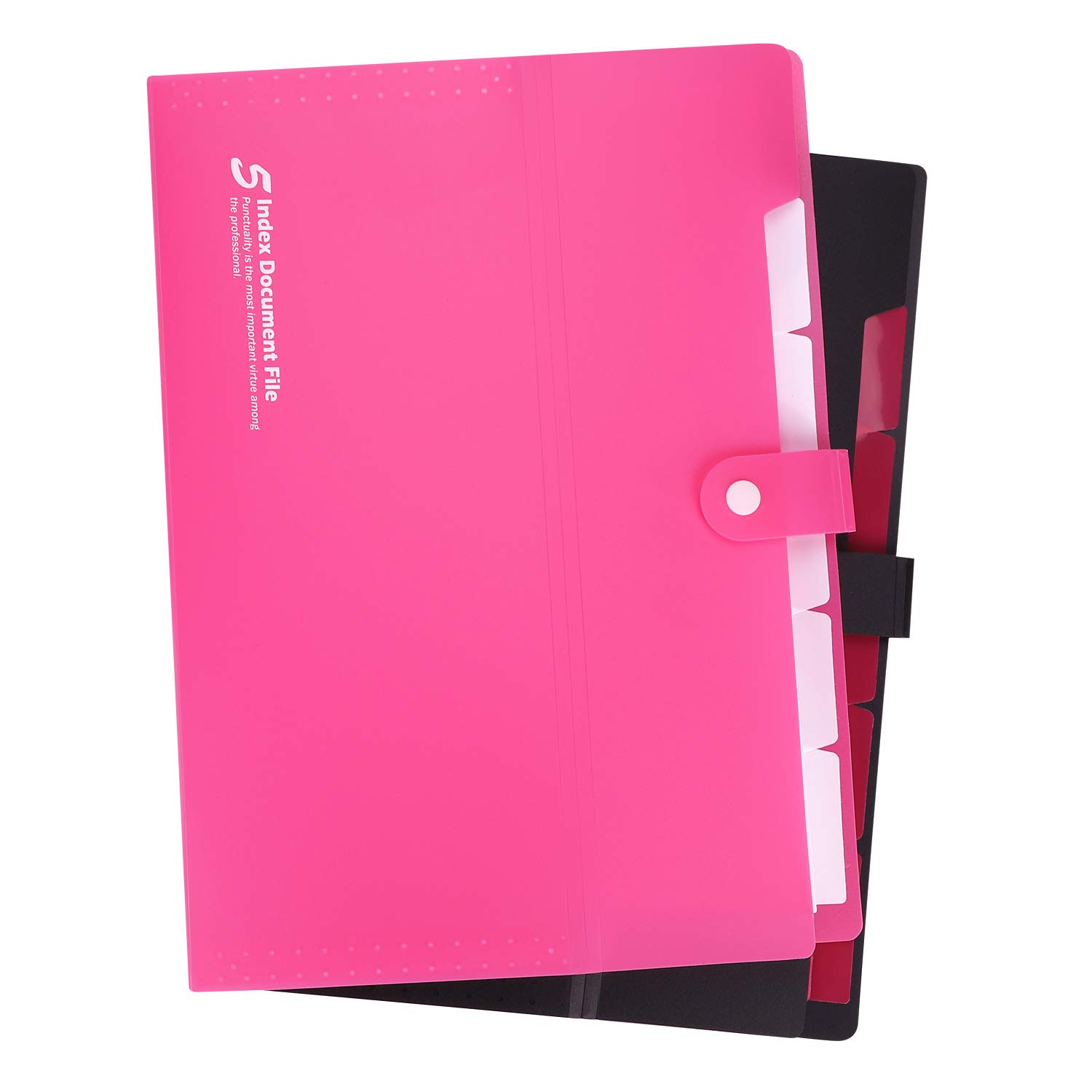 2-Pack A4 Waterproof Plastic Expanding File Folders - 5-Pocket Portable Accordion Document Organizer with Snap Closure, Multi-Layer File Holder for Office, School & Business Supplies - Perfect for Organizing Contracts, Receipts & Important Documents