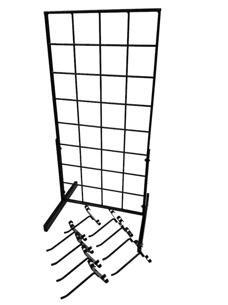 Black Gridwall Countertop Display with Mini T Legs - Heavy Duty 12