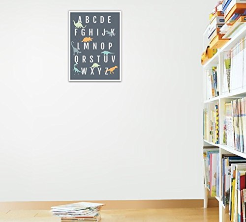 Dinosaur Alphabet Wall Art Print 18x24 - ABC Educational Poster for Nursery, Kids Room & Playroom Decor - Gender Neutral Dinosaur Themed Wall Art for Baby & Children's Rooms | Perfect for Learning Spaces, Play Areas & Nursery Wall Decor