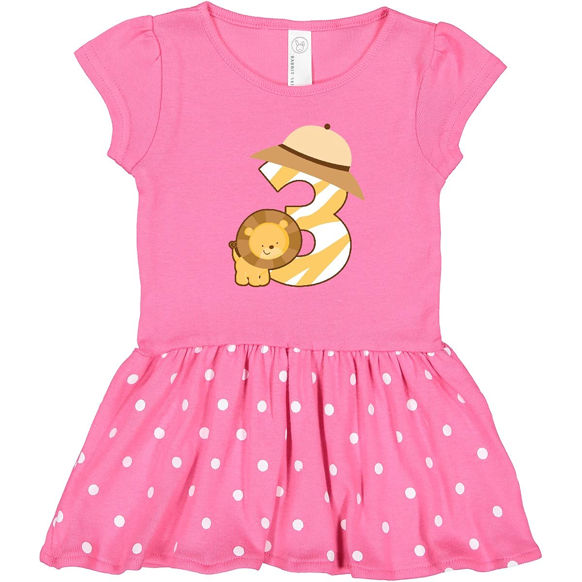 Inktastic 3rd Birthday Jungle Safari Lion Toddler Dress for Girls - Cute 3 Year Old Outfit for Jungle Theme Party & Birthday Celebration