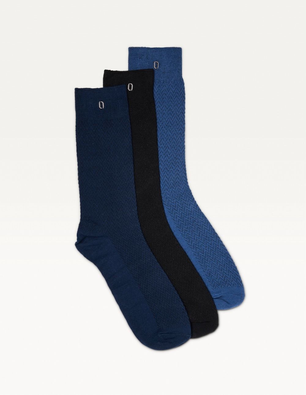 3-Pack Navy & Blue Chevron Waffle Knit Socks for Men & Women - Comfortable, Breathable & Stylish for Everyday Wear, Workouts & Outdoor Activities