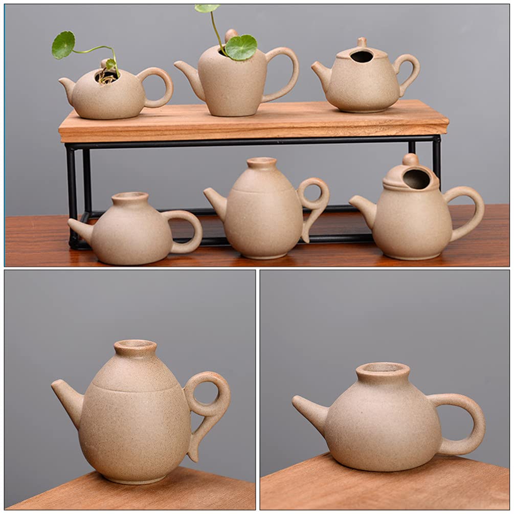 BESPORTBLE 6-Piece Mini Vase Set - Small Ceramic Flower Vases for Home Decor, Table Centerpieces, Wedding Decorations & DIY Floral Arrangements - Tiny Pot Shaped Vases for Succulents, Herbs and Desk Decor