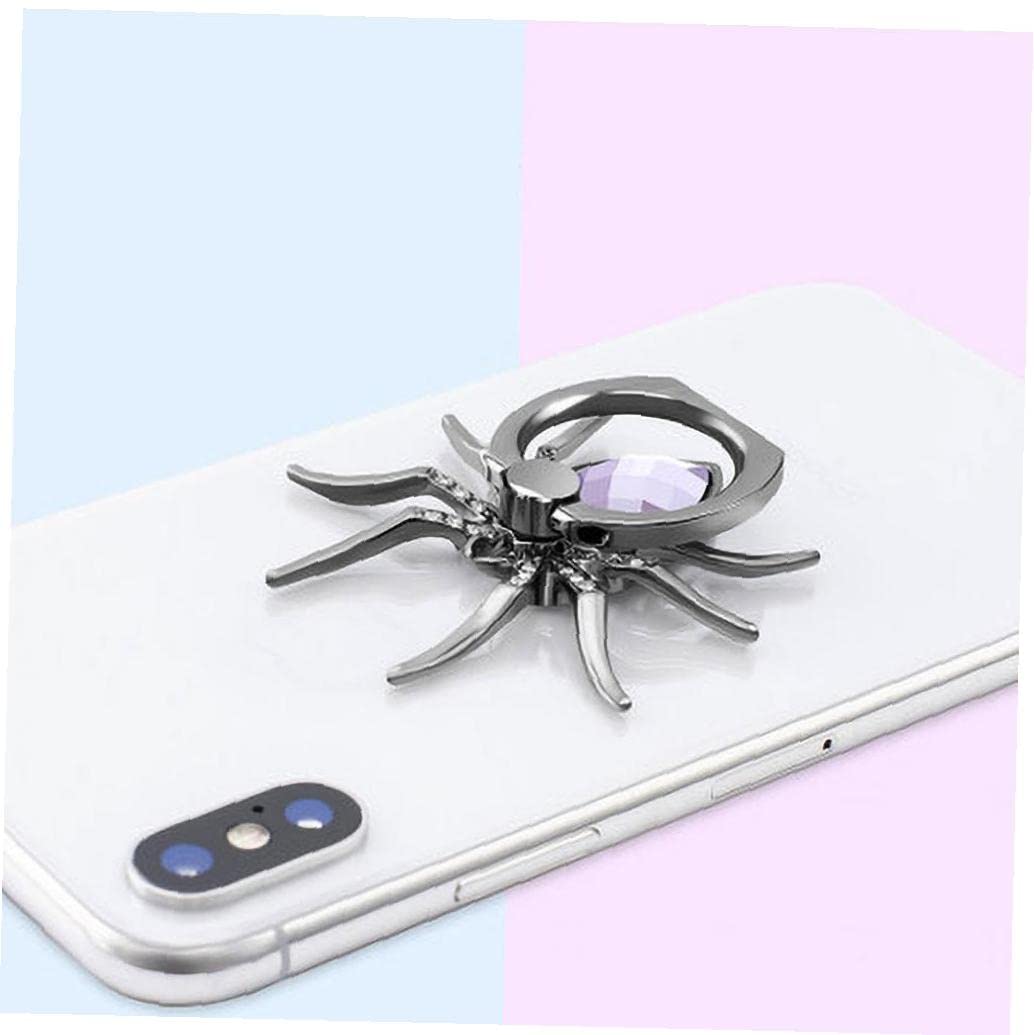 360° Rotating Metal Spider Phone Finger Stand Holder - Diamond Mobile Phone Ring Grip for Hands-Free Viewing - Purple, One Size - Perfect for Watching Videos, Gaming, and Video Calls