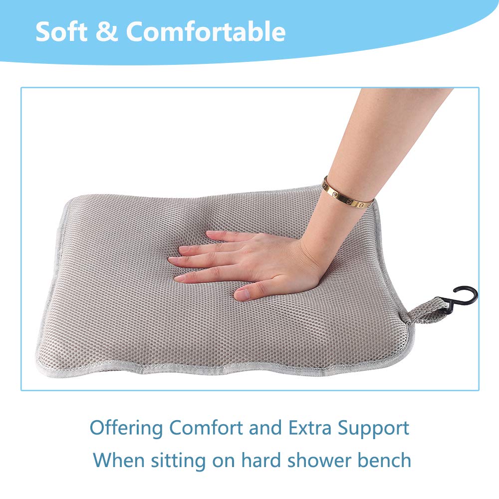 **Non-Slip Shower Bench Cushion - Waterproof Bathtub Seat Pad for Elderly & Handicap - Soft Foam Bath Stool Mat with Pillow Support - Ideal for Seniors, Disabled & Post-Surgery Recovery**    *(Perfect for Safe & Comfortable Bathing, Shower Chairs, and Mobility Assistance)*