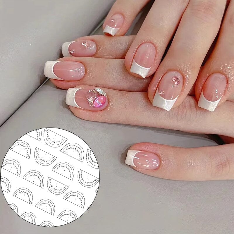 3D Nail Stickers H 030 - Clear Lines Waterproof Nail Art Decals for Women - Perfect for Parties, Weddings & Everyday Nail Designs