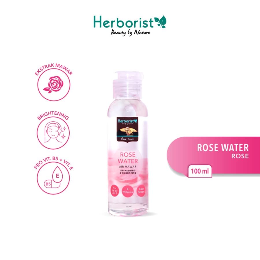 Herborist Rose Hydrating Face Toner with Rose Water - 100ml for Glowing Skin | Soothing & Moisturizing Facial Mist for Dry & Sensitive Skin | Perfect for Daily Skincare Routine & Post-Makeup Refresh