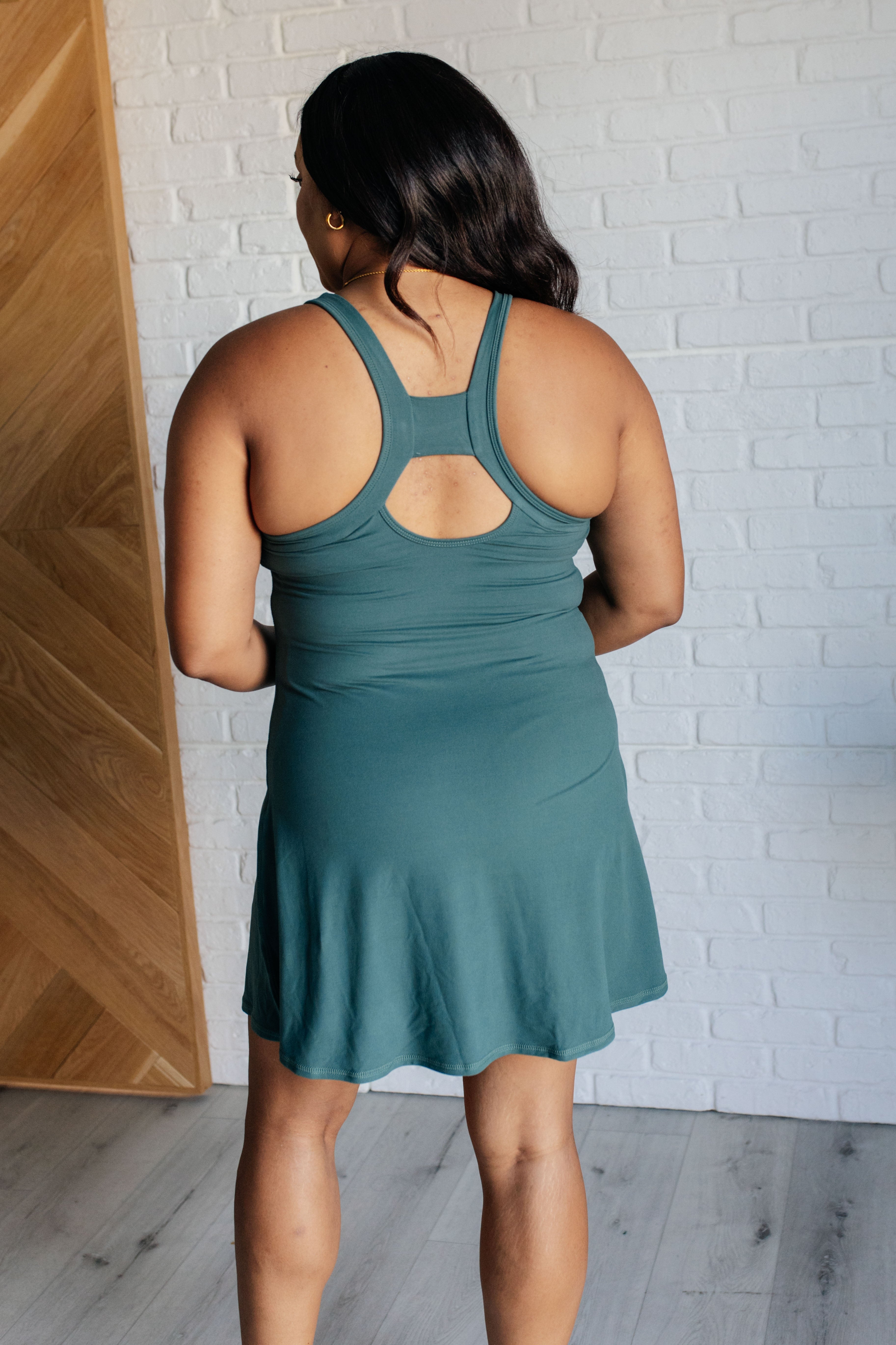First Serve Tennis Dress in Everglade Green - Women's Athletic Performance Dress for Tennis, Pickleball & Active Wear