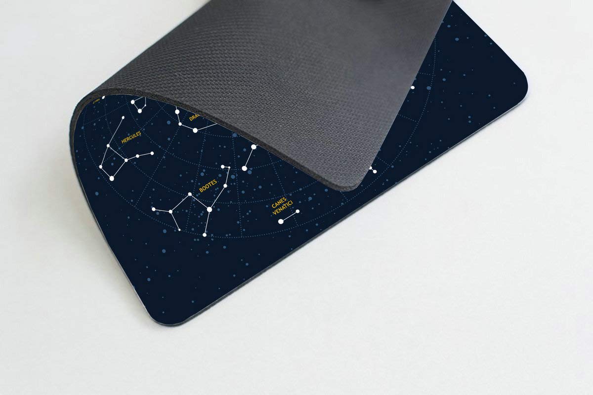 Custom Smooffly Sky Map Mouse Pad with Constellations - Non-Slip Rubber Gaming Mouse Mat for Computer & Laptop - Perfect for Office, Gaming & Astronomy Enthusiasts