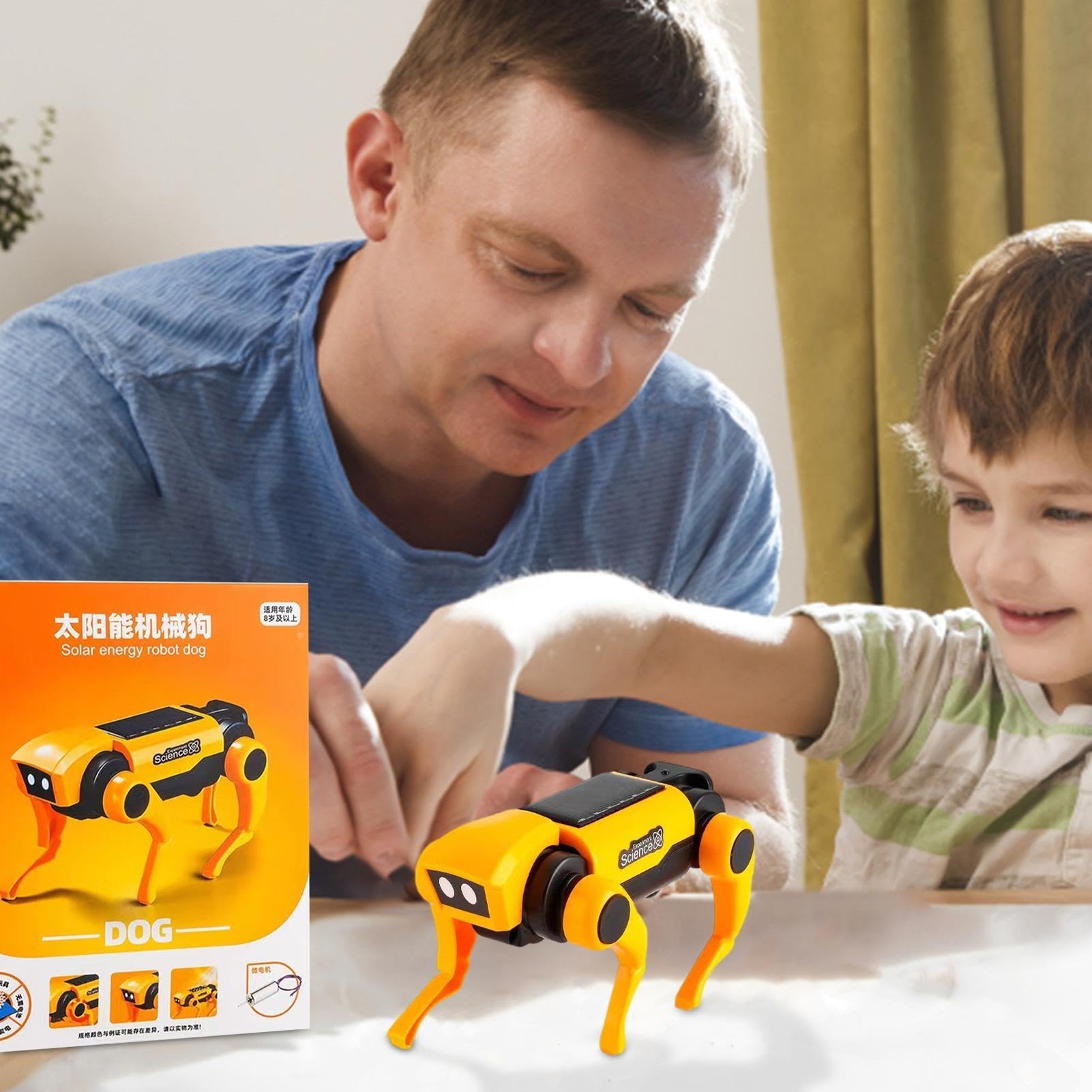 Solar-Powered DIY Robot Dog Kit - Smart Robotic Toy for Dogs, STEM Educational Building Set for Kids | Fun Interactive Pet Companion & Science Project Gift