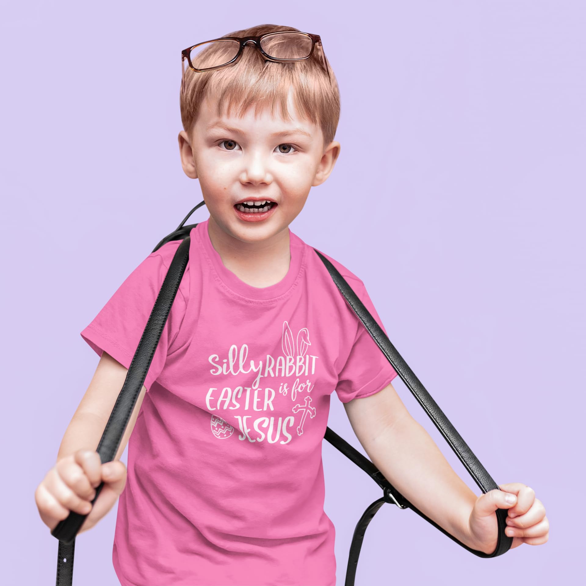 Shop4ever® Silly Rabbit Easter is for Jesus Kids T-Shirt - Cute Christian Easter Tee for Boys & Girls - Perfect for Church, Sunday School & Easter Celebrations
