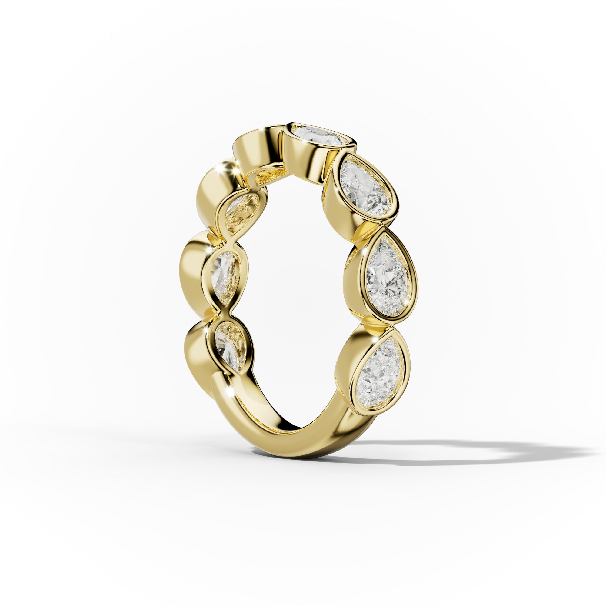 2.0 Carat East West Pear Cut Bezel Set Diamond Anniversary Wedding Band - Perfect for Milestone Celebrations & Everyday Elegance