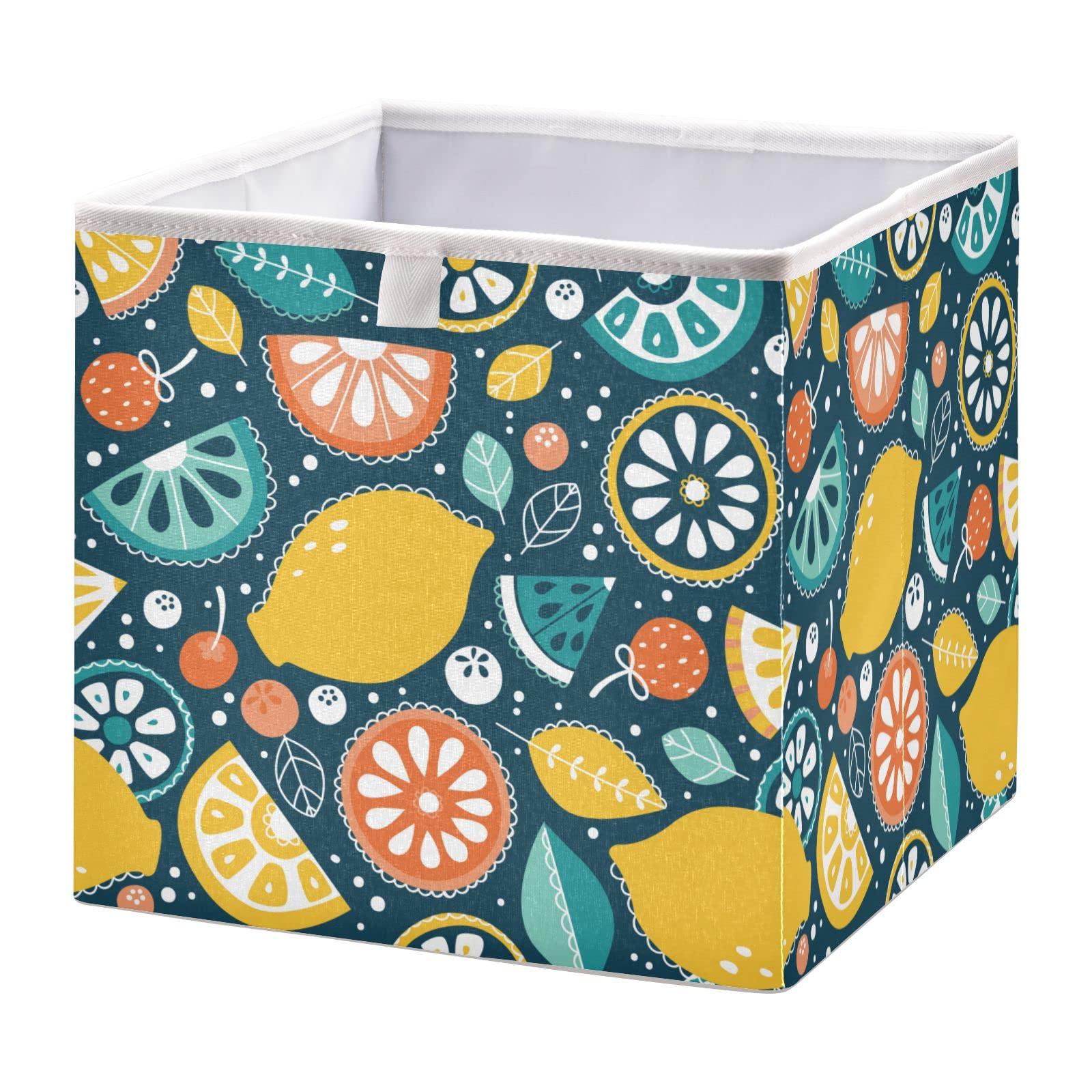 DOMIKING Foldable Fabric Storage Bin - 11 Inch Linen Closet Organizer with Sturdy Handle for Bedroom, Shelves & Closet Organization | Perfect for Clothes, Toys & Home Decor Storage