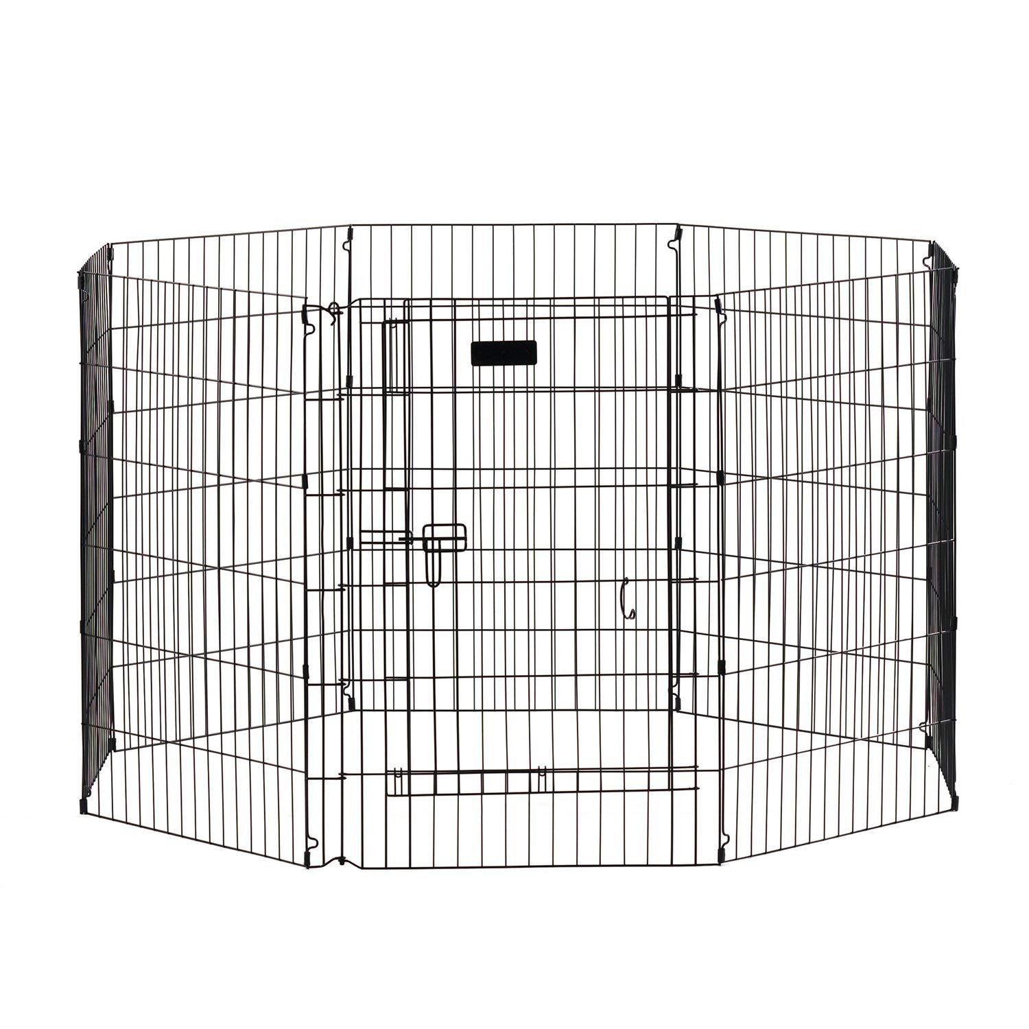 PRECISION PET Ultimate Exercise Pen for Dogs - Heavy Duty Metal Playpen with Door, Indoor & Outdoor Use - Perfect for Training, Playtime, and Containment