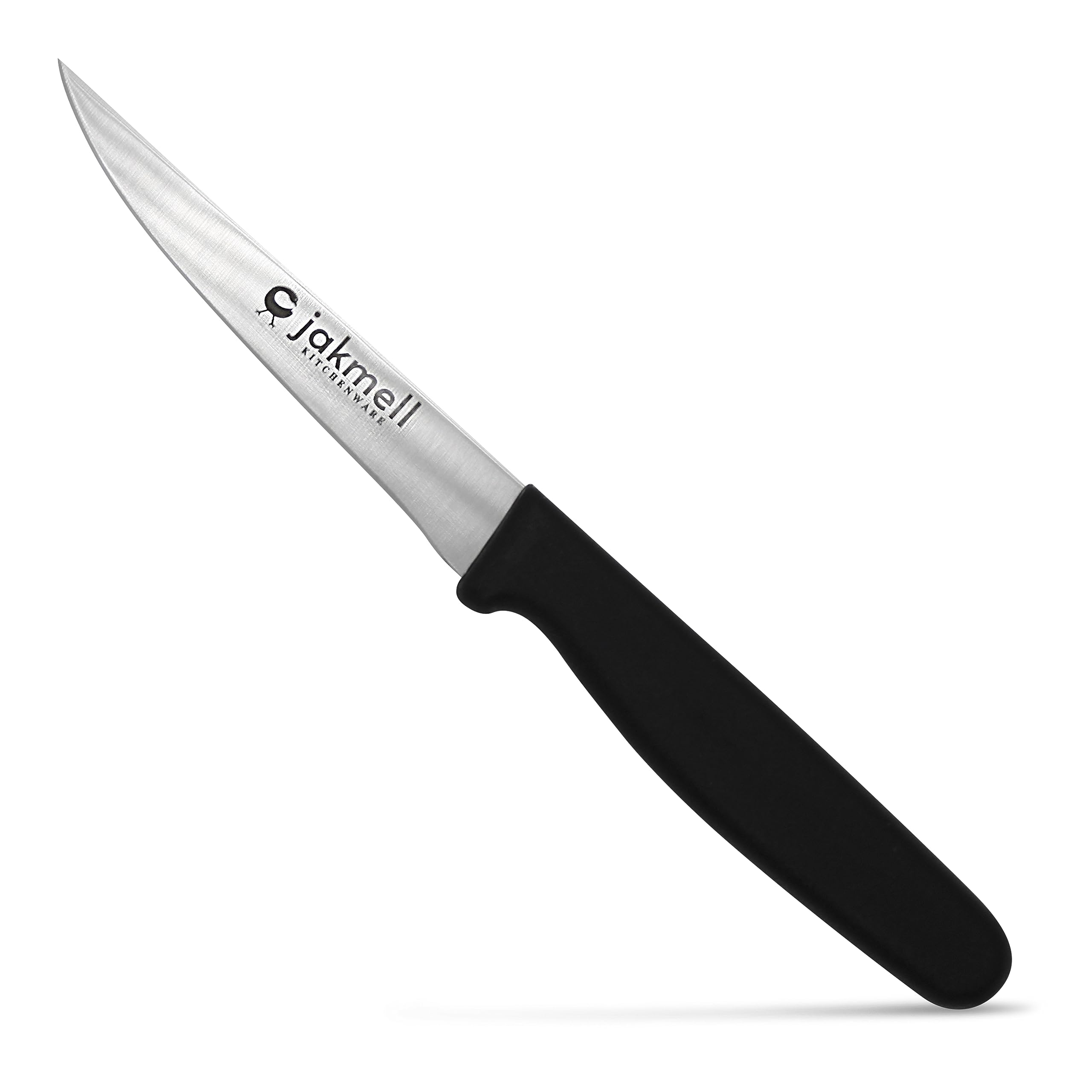 4 Inch Paring Knife with Black Handle - Premium Stainless Steel Kitchen Utility Knife for Peeling, Slicing & Precision Cutting - Ergonomic Non-Slip Grip - Perfect for Fruits, Vegetables & Detailed Food Prep - Ideal for Home Chefs & Professional Kitchens