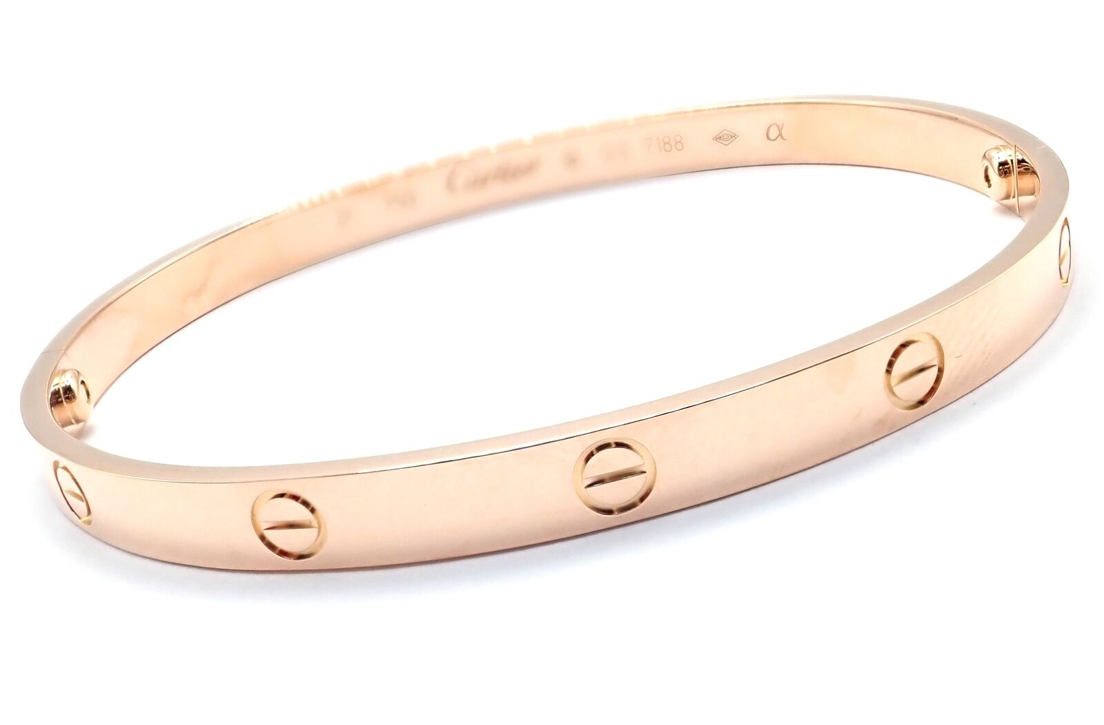 Authentic Cartier 18k Rose Gold Love Bangle Bracelet - Size 21 - Luxury Jewelry for Women - Perfect for Anniversaries, Weddings & Special Occasions