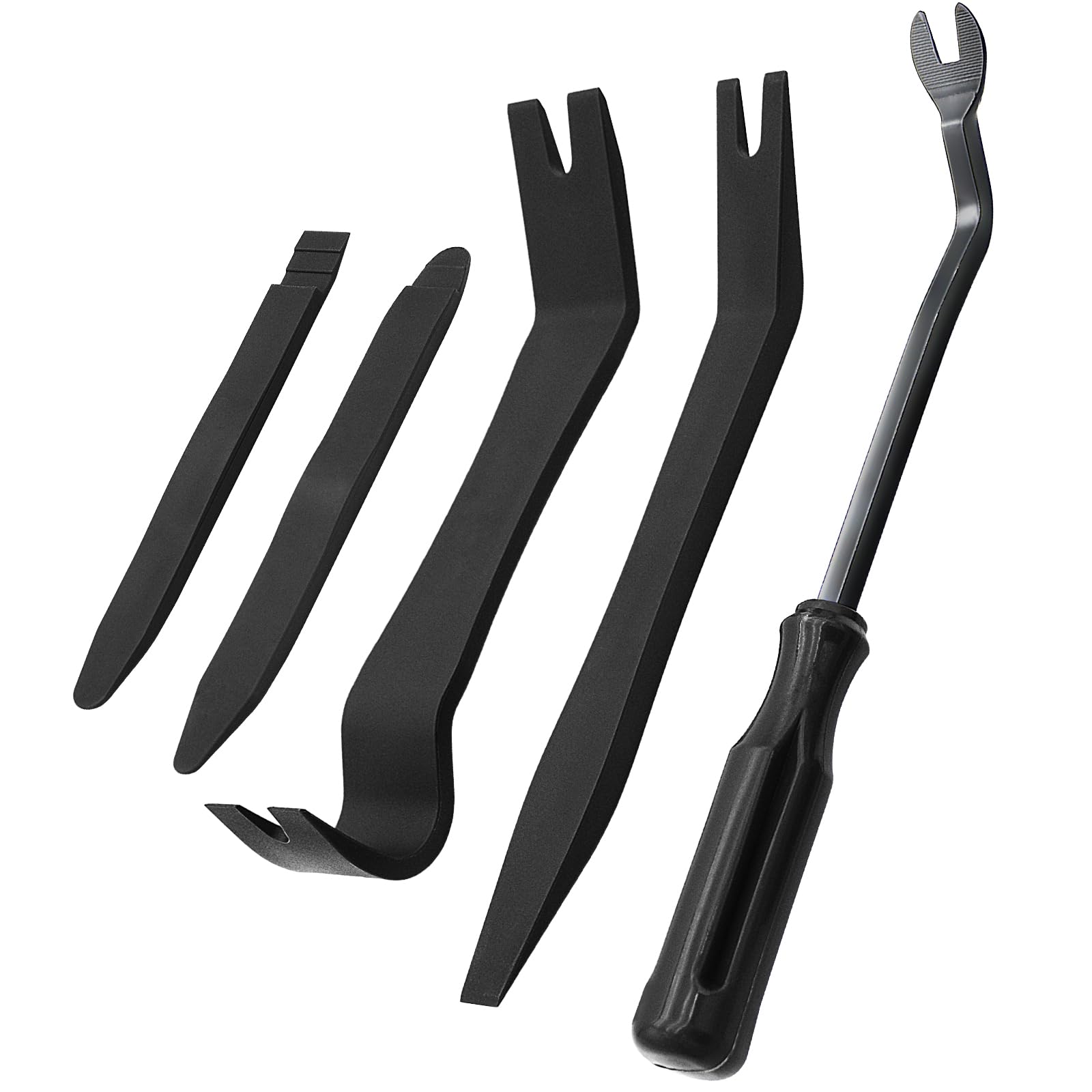 5-Piece Car Trim Removal Tool Kit - Auto Clip Pry Tool for Door, Dash & Panel Fasteners - Durable Upholstery & Body Repair Tools (Black) - Perfect for DIY Auto Detailing & Interior Maintenance