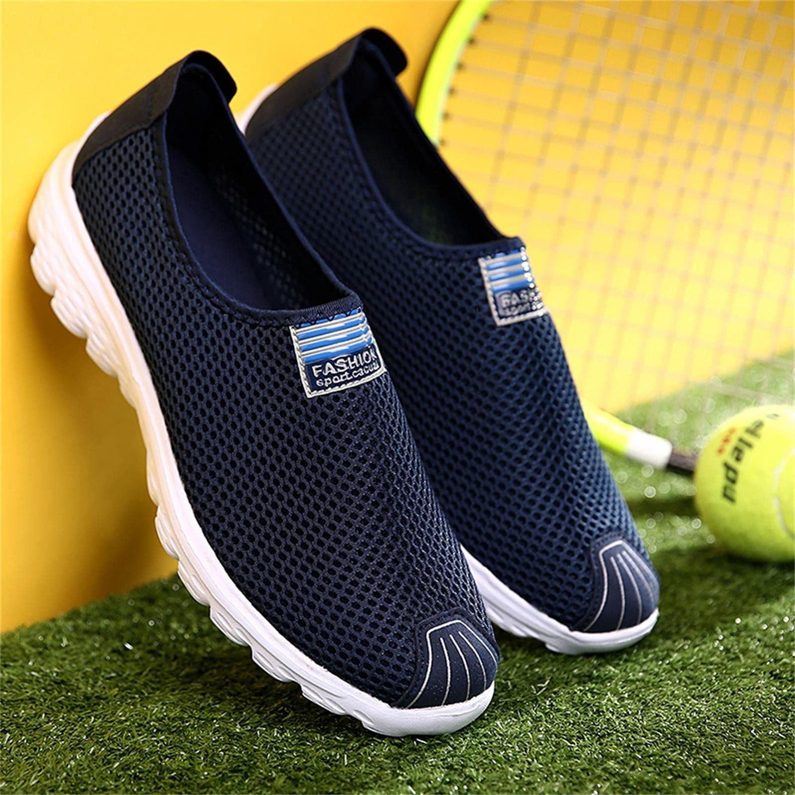 Hbeylia Unisex Slip-On Sneakers - Breathable Memory Foam Walking Running Tennis Shoes for Women & Men - Comfortable Mesh Skateboard Hiking Sport Shoes for Couples, Work, Nurses & Loafers - Perfect for Gym, Travel & Daily Wear
