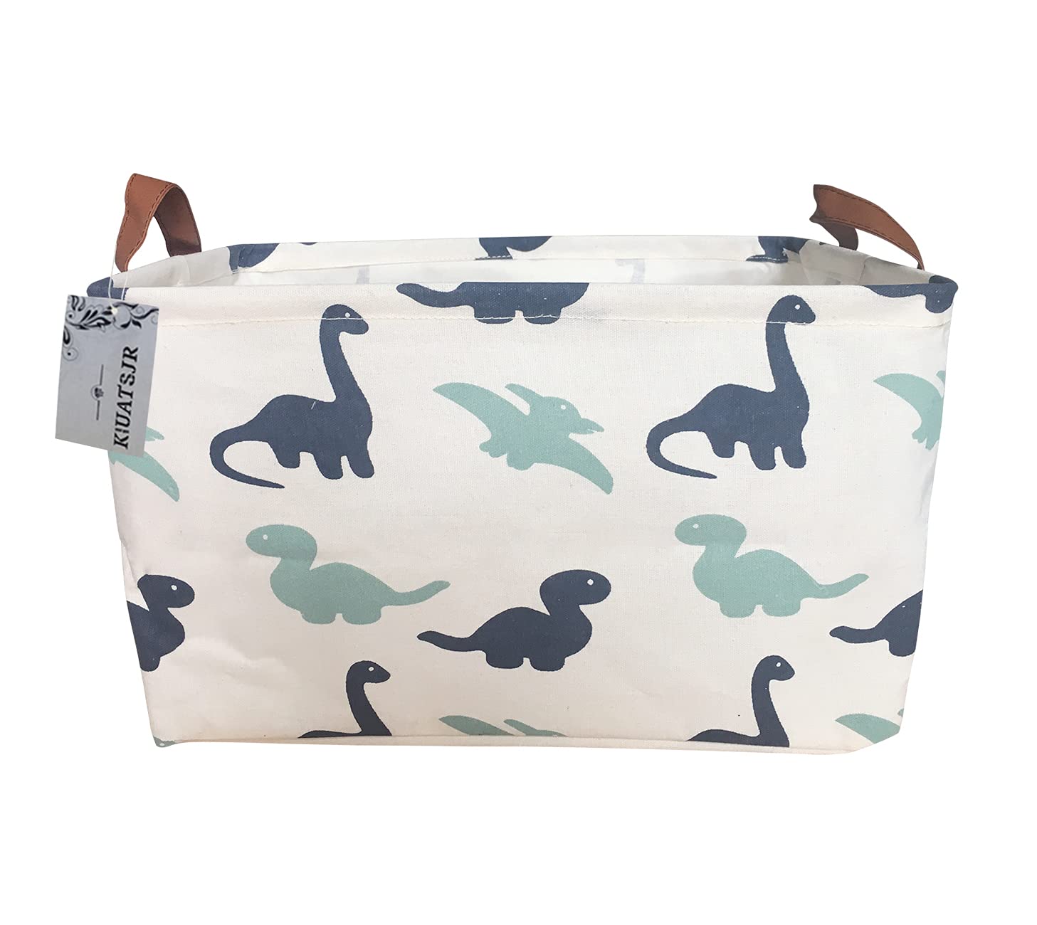 Rectangle Storage Baskets - Canvas Fabric Organizer Bin for Kids Toys, Books, Clothes & Pet Supplies | Dinosaur Pattern | Perfect for Home, Office, Nursery & Shelves Organization | Great for Playroom, Closet & Gift Storage