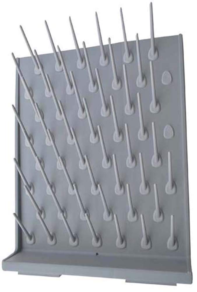 Lab Drying Racks - Pegboard Bench-top & Wall-Mount Laboratory Glassware Cleaning Equipment - Durable Polyethylene Construction (52 Grey) - Perfect for Chemistry Labs, Research Facilities & Science Classrooms