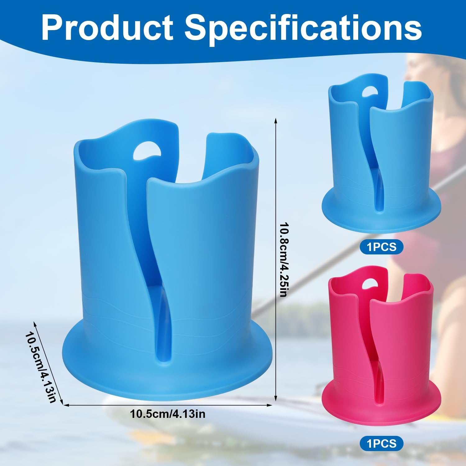 2Pcs Paddle Board Cup Holder - Kayak Drink Holder & Surfboard Water Bottle Holder for Kayaking, Paddleboarding, Fishing - Durable Outdoor Boat Accessories for Water Sports and Beach Activities