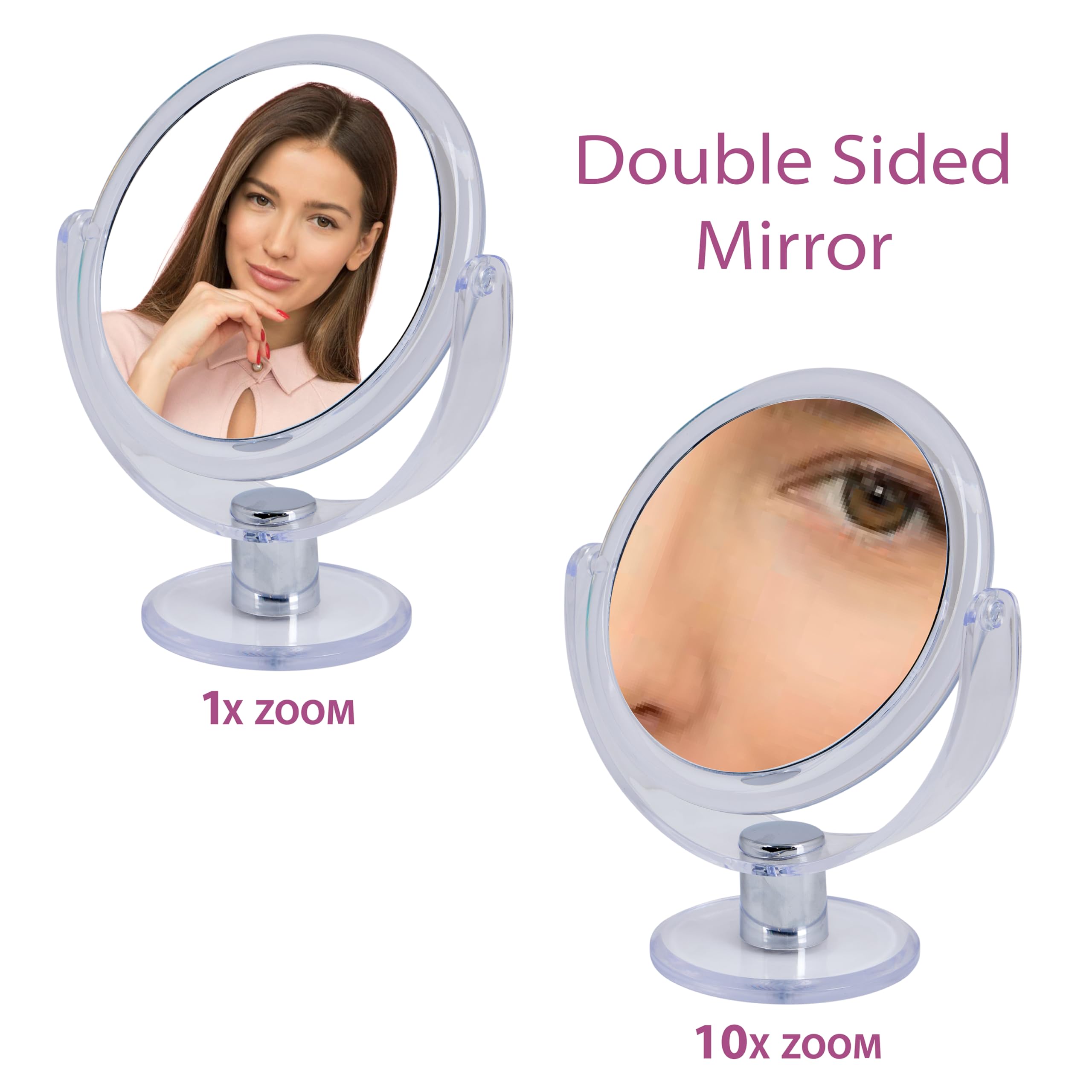 10X Magnification Dual-Sided Vanity Mirror - 7