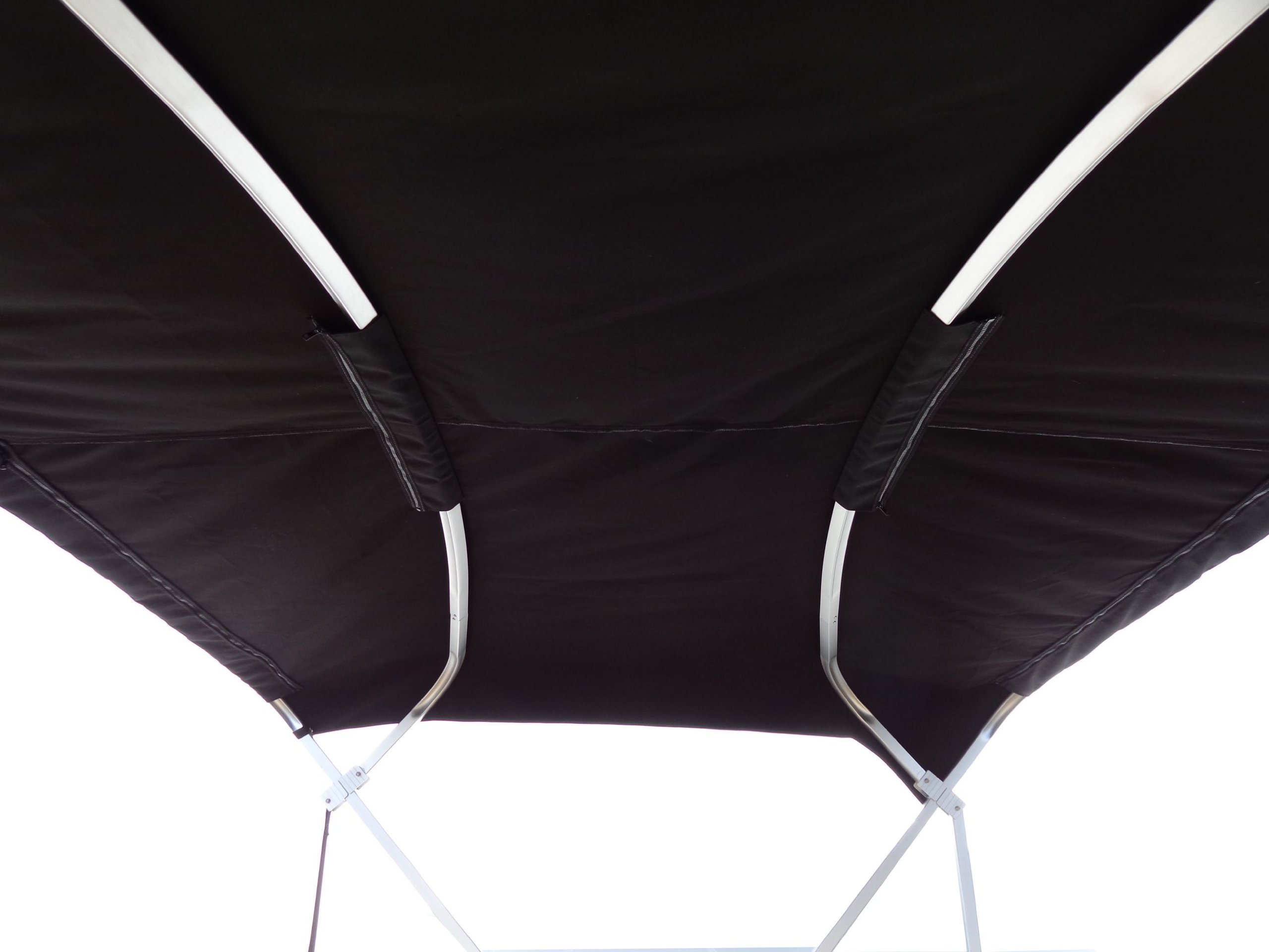 8' x 8' Black Pontoon Boat Bimini Top with Boot Cover - 4 Bow Heavy Duty Canopy for Sun Protection - Perfect for Boating, Fishing & Water Sports