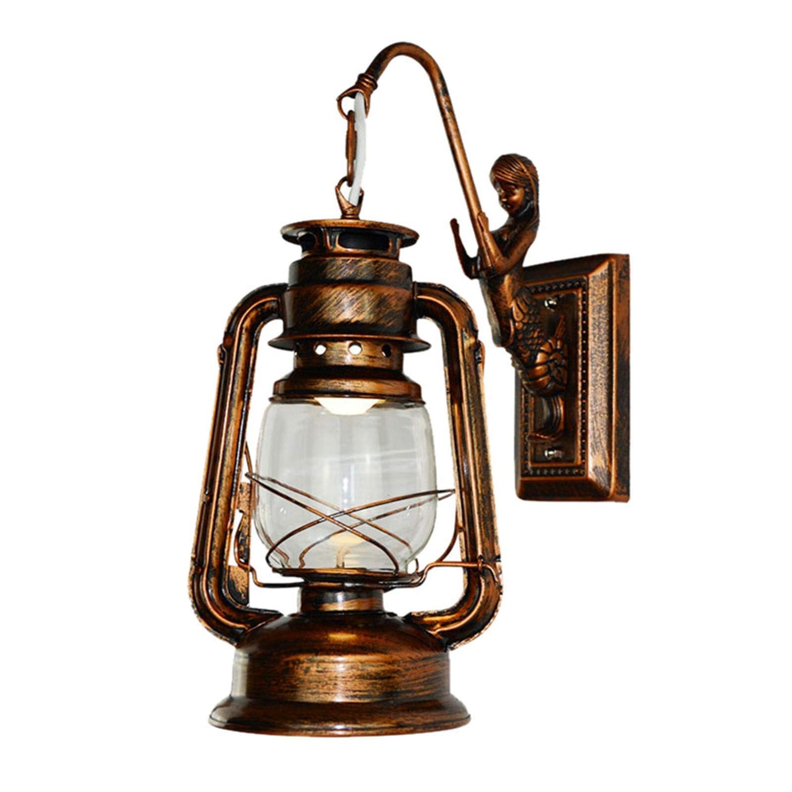 Vintage Kerosene Oil Lamp - Antique Bronze Hurricane Lantern for Outdoor Camping, Patio & Garden Decor - Waterproof Hanging Oil Burning Light for Home, Emergency, Backyard, Picnic & Power Outage Use
