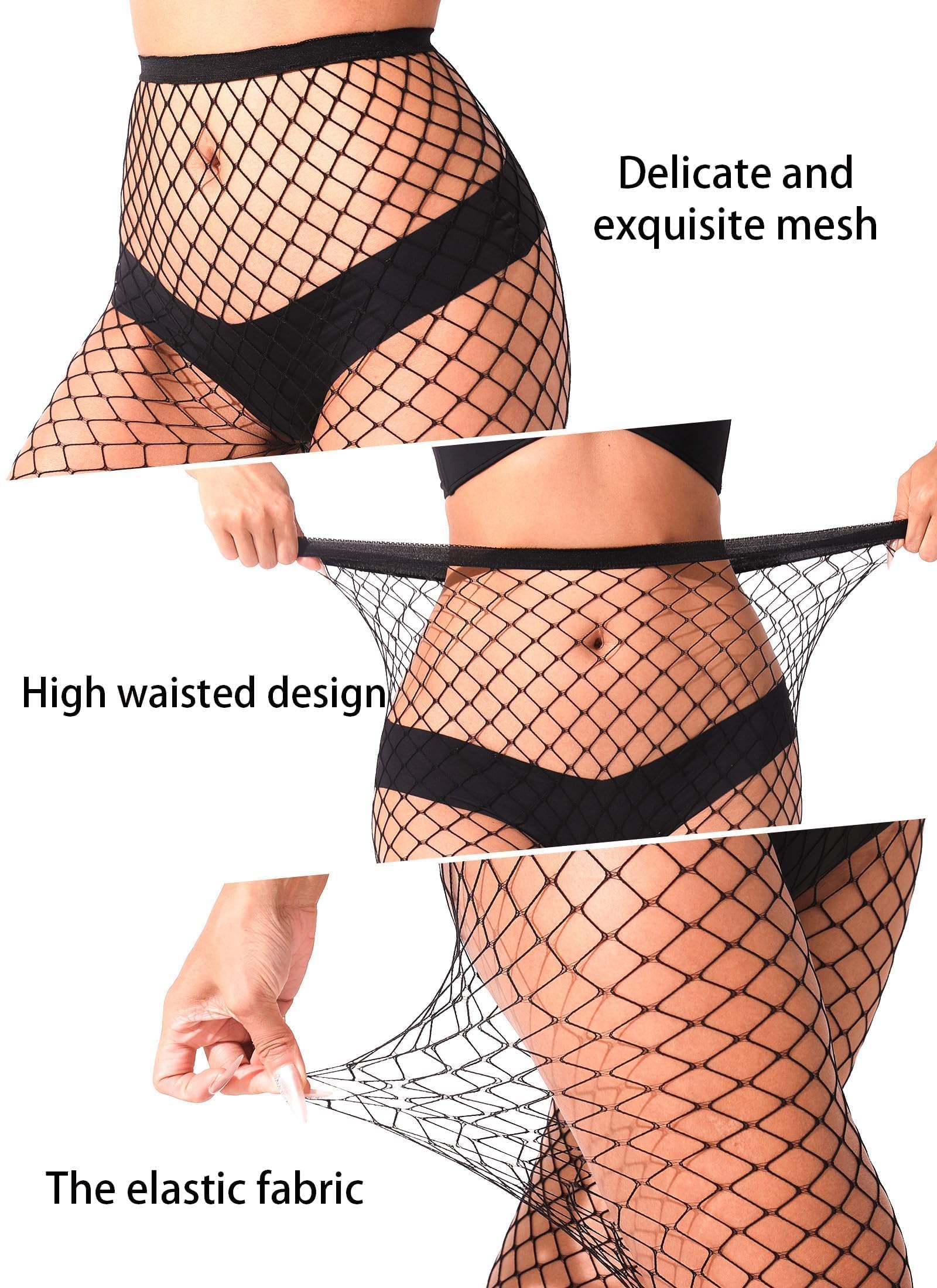 Plus Size Fishnet Tights for Women - High Waist Sexy Pantyhose Stockings - Perfect for Halloween, Cosplay, and Night Out Outfits
