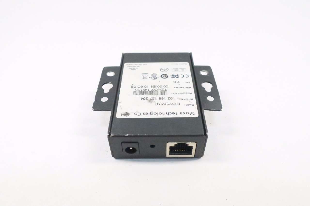 MOXA NPORT 5110 Serial Device Server - 12-48V DC, 200mA, Rev 2.0, RS-232 (D539724) - Industrial Networking Solution for Remote Serial Communication & Automation Control