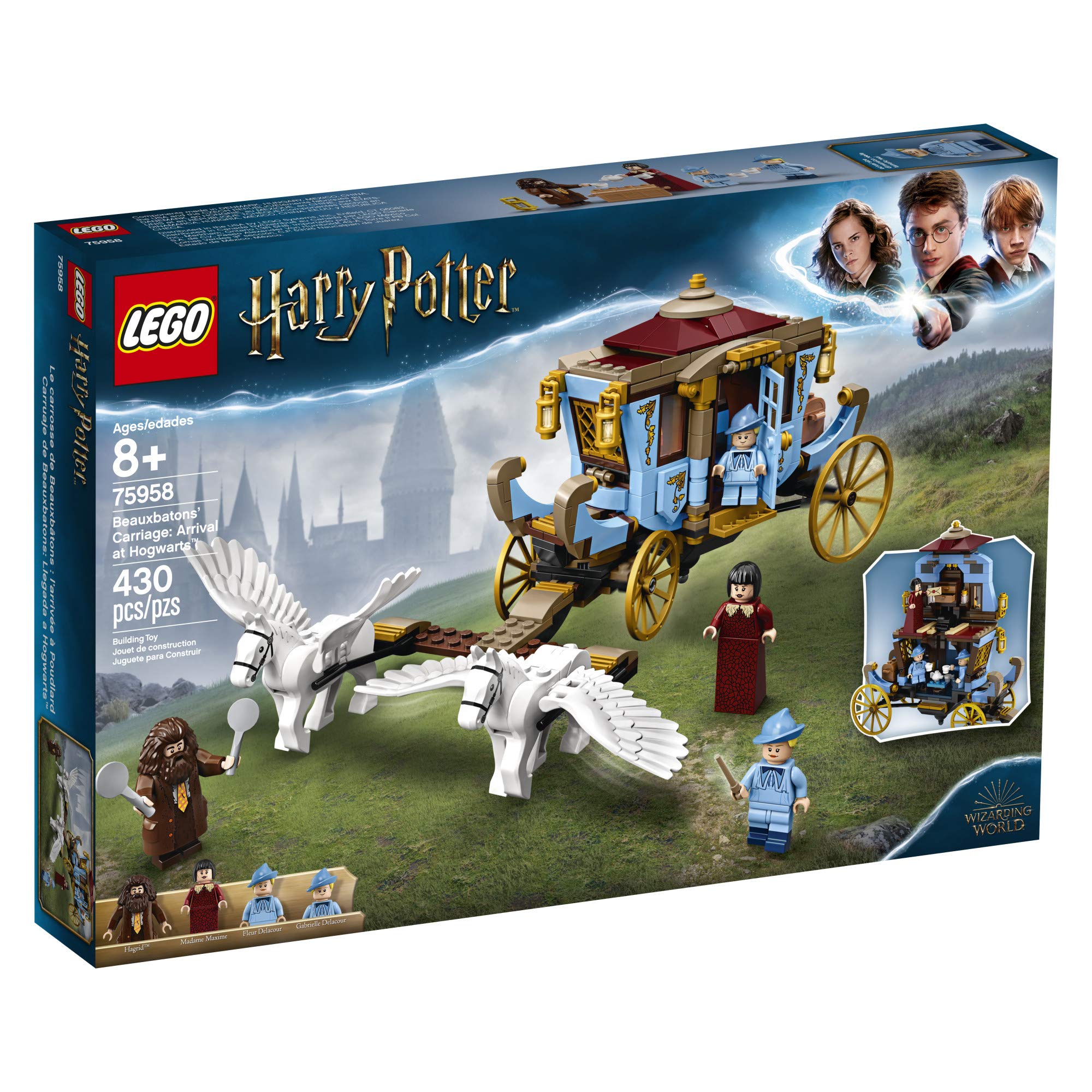 LEGO Harry Potter Beauxbatons’ Carriage Building Kit 75958 (430 Pieces) - Hogwarts Castle Arrival Set for Kids & Collectors - Perfect for Birthday Gifts & Harry Potter Themed Play