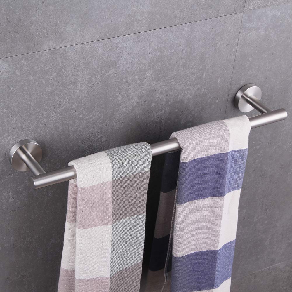 BEIGEEWY 18-Inch Stainless Steel Towel Bar - SUS 304 Brushed Nickel Wall Mounted Bathroom Towel Holder - Modern Bathroom Accessories for Spa, Shower & Home Decor
