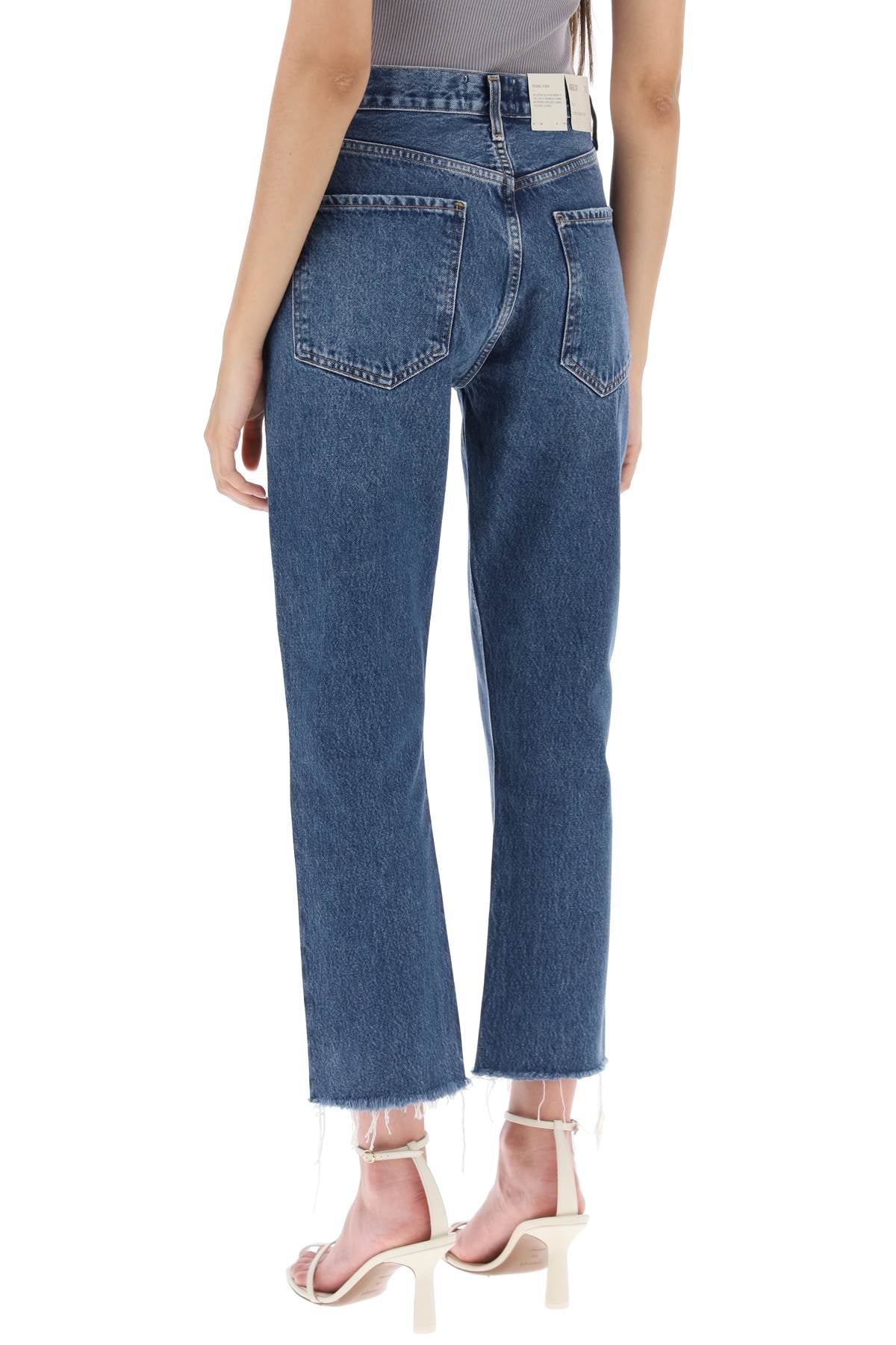 Agolde Riley Cropped High Waist Jeans for Women - Trendy Distressed Denim Pants | Perfect for Casual Outfits, Street Style & Everyday Wear