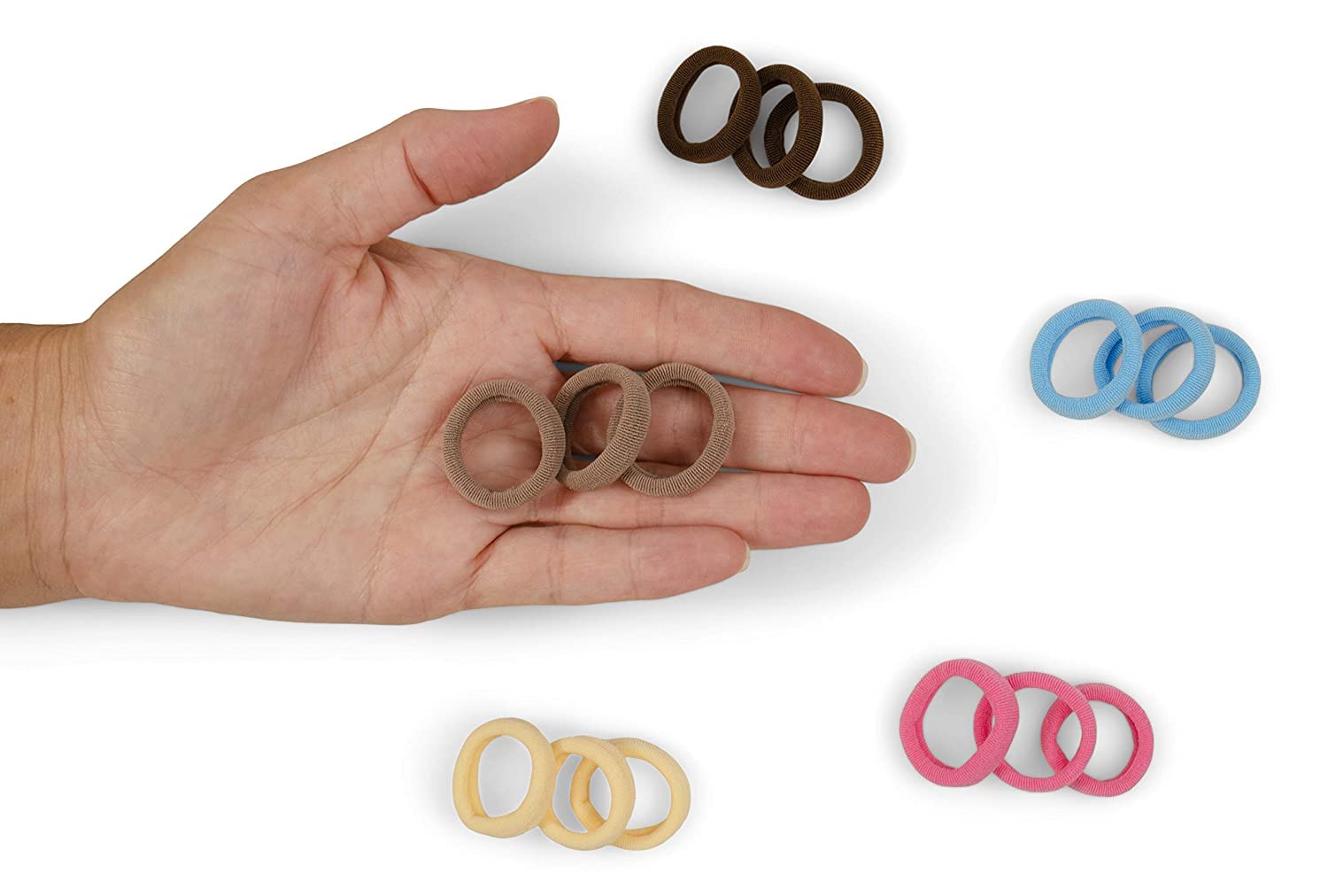 20 Pack Black Soft Hair Rubber Bands - Stretchy Elastic Ponytail Holders for Women, Kids & Baby Girls | Gentle Hair Ties for Daily Use, School, Sports & Work