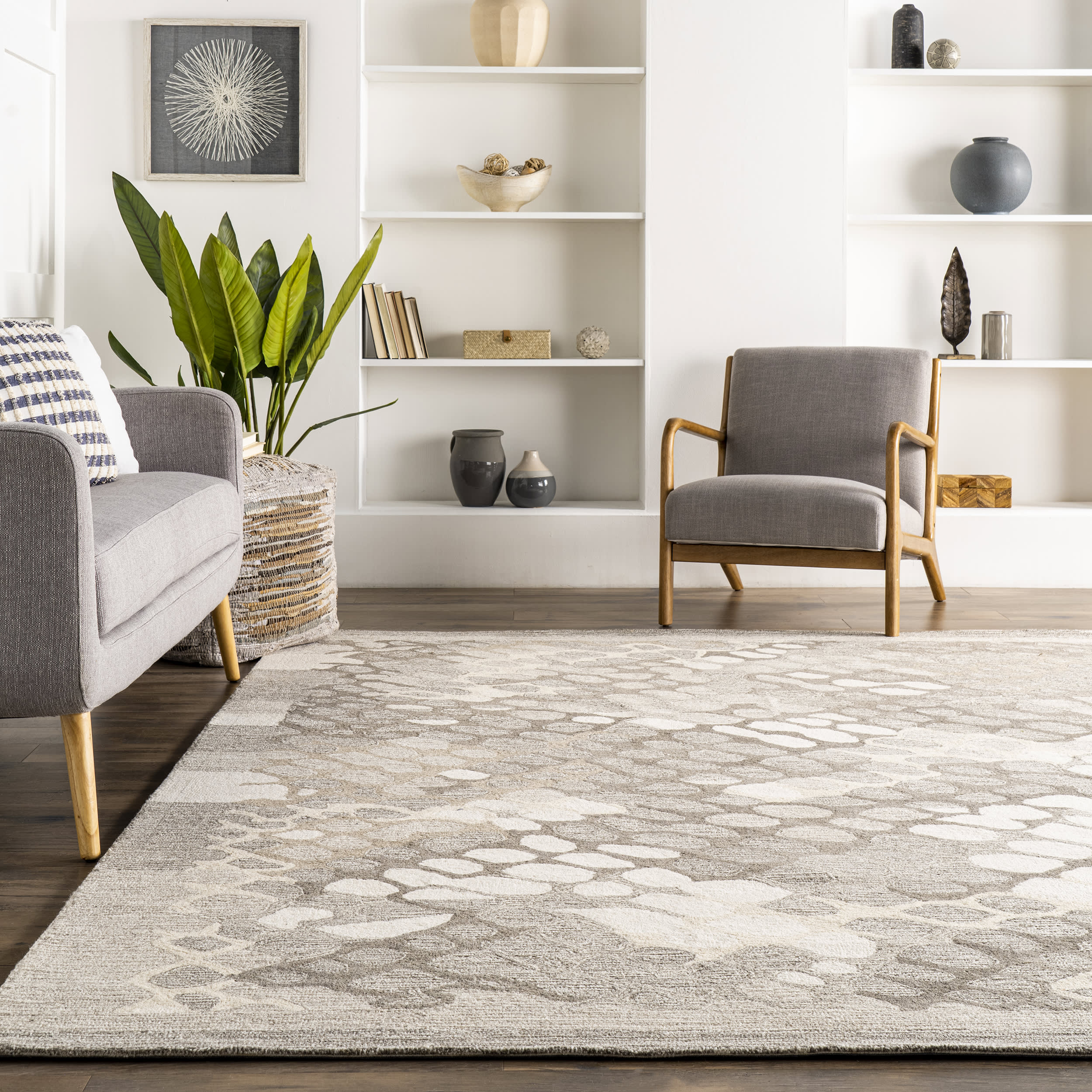 Clarissa Wool Contemporary Rug in Ivory - Soft & Stylish Area Rug for Living Room, Bedroom, or Office Decor