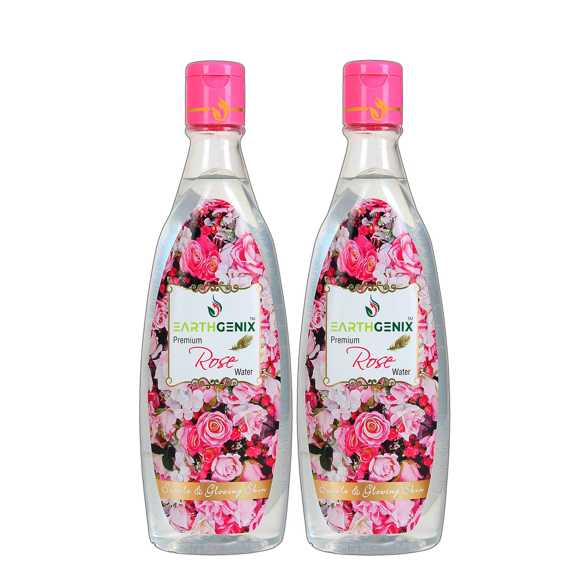 Earthgenix Premium Rose Water with Pure Rose Extracts 200ml (Pack of 2) - Alcohol-Free Facial Toner for Hydration & Glowing Skin | Suitable for All Skin Types - Men & Women | Perfect for Daily Skincare Routine, Makeup Setting & Post-Workout Refreshment