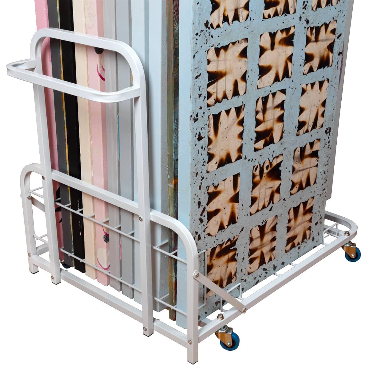Dryden Art Canvas Storage Rack & Frame Keeper - Large Mobile Cart with Casters & Handle (33