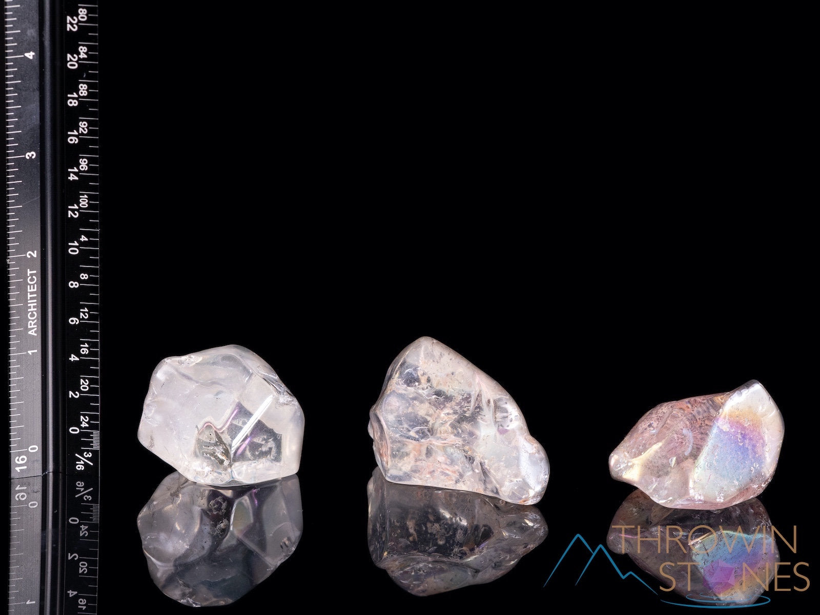 Clear AURA QUARTZ Tumbled Stones - Natural Healing Crystals for Meditation, Chakra Balancing & Positive Energy | Perfect for Home Decor, Yoga Spaces & Spiritual Gifts