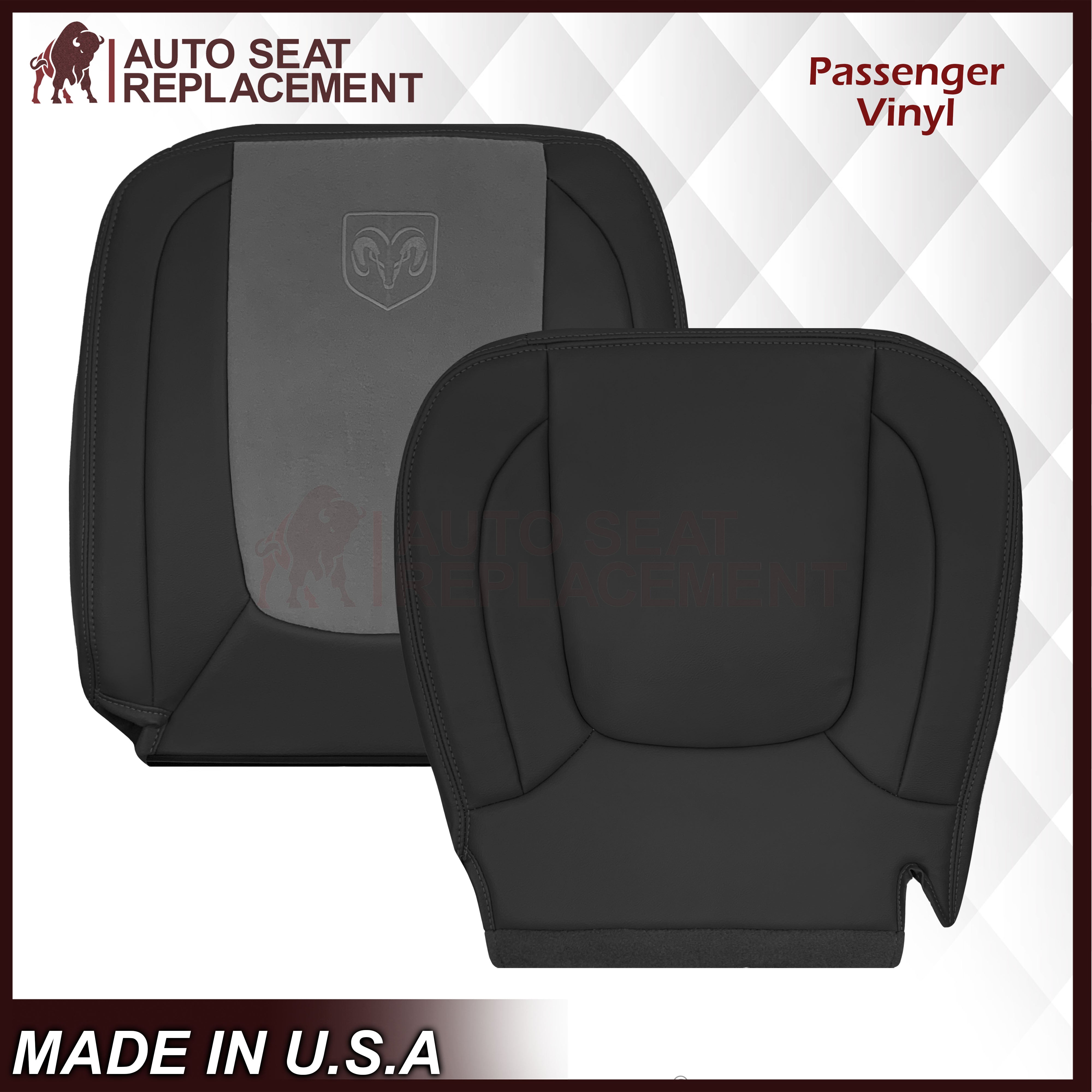 2004-2005 Dodge Ram 1500 2500 3500 Laramie Single Cab Work Truck Replacement Seat Covers - Dark Slate Gray - Durable & Custom Fit for Enhanced Comfort & Protection - Perfect for Work Trucks, Off-Roading & Daily Commutes