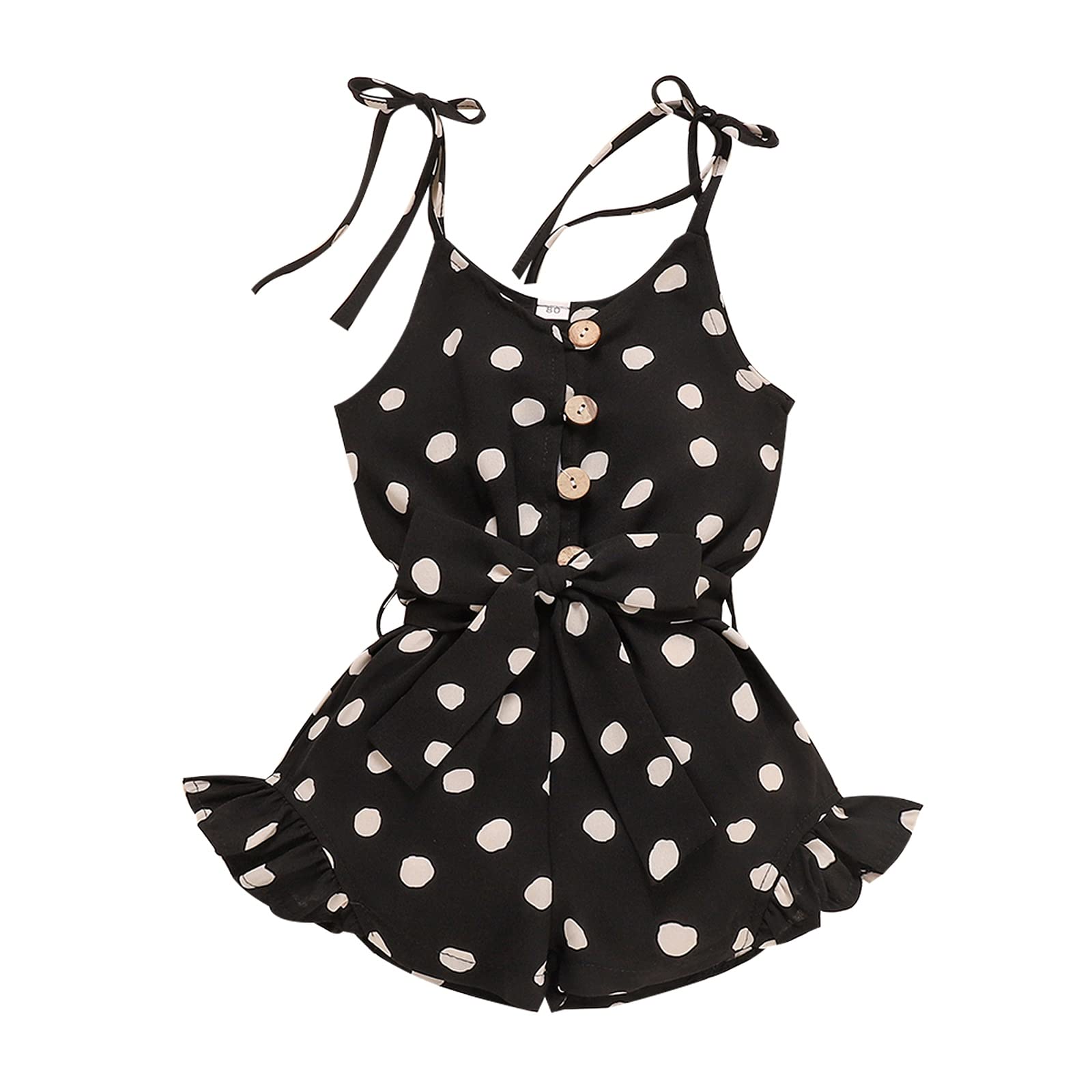 Tikoubabe Baby Girl Summer Outfit - Cute Halter Romper Jumpsuit for Toddlers 6 Months to 5 Years | Perfect for Beach, Playdates & Family Photos
